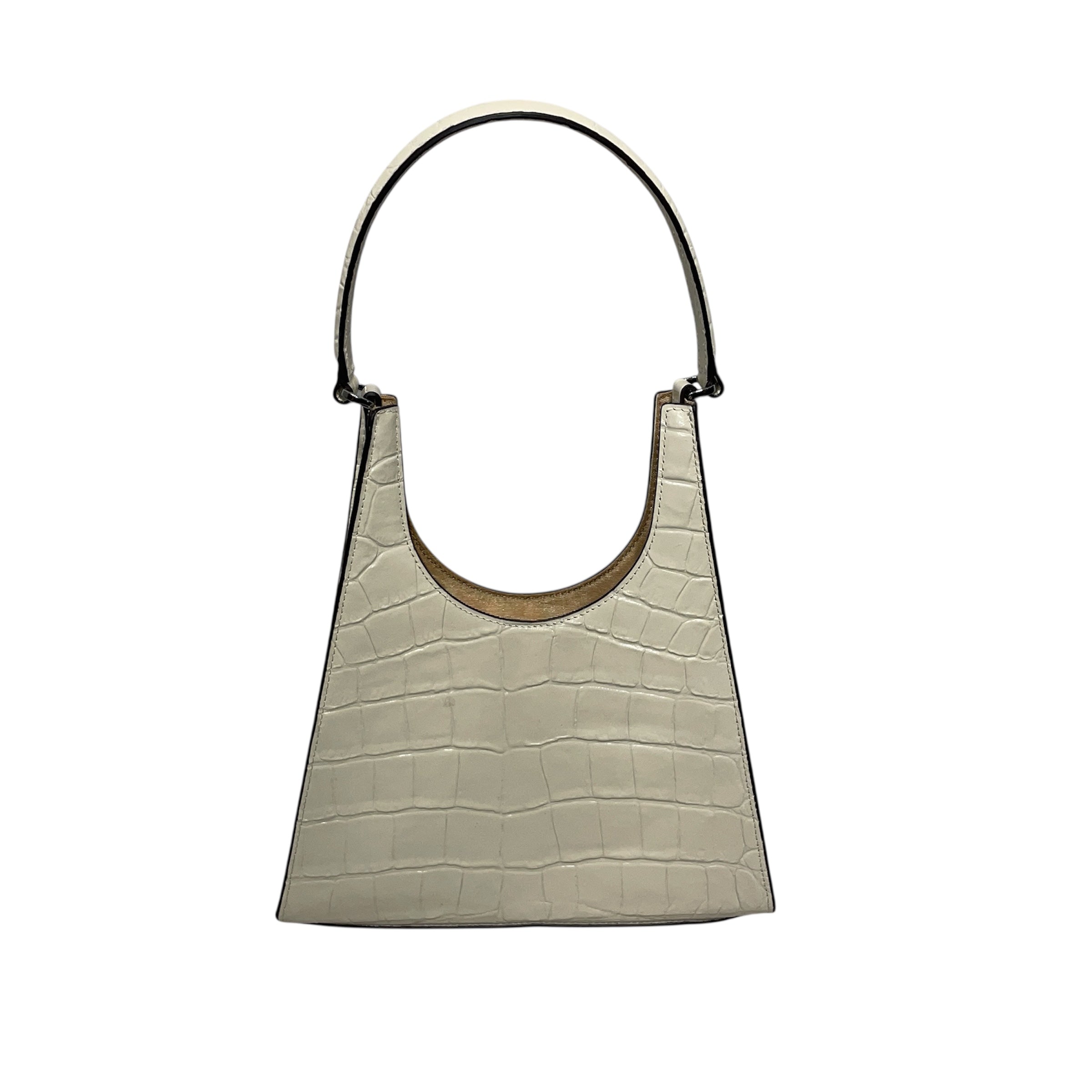 STAUD/Hand Bag/Leather/CRM/croc embossed view 1