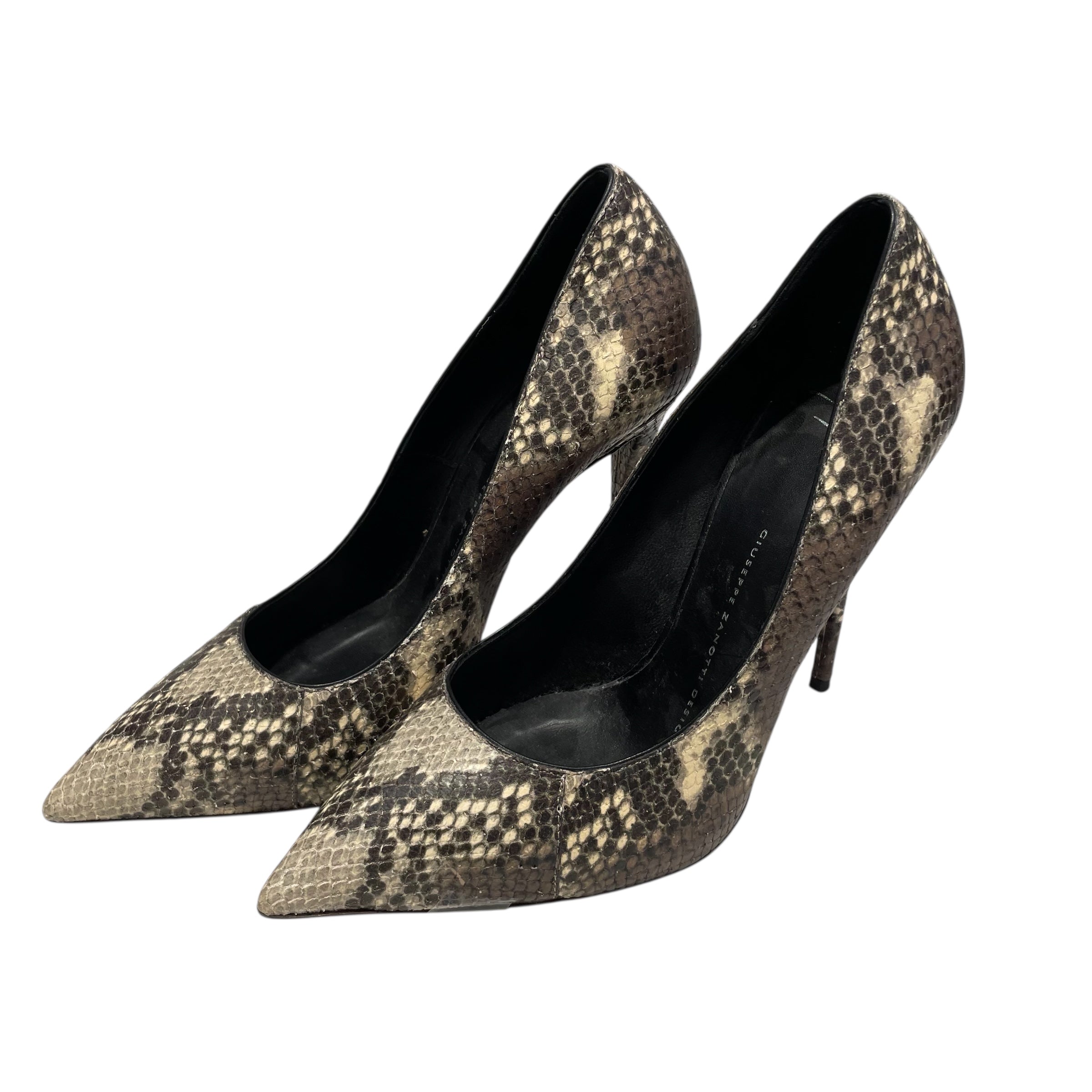 GIUSEPPE ZANOTTI DESIGN/Heels/EU 37.5/Animal Pattern/Leather/KHK/V-Tip/Python Print Pump view 3