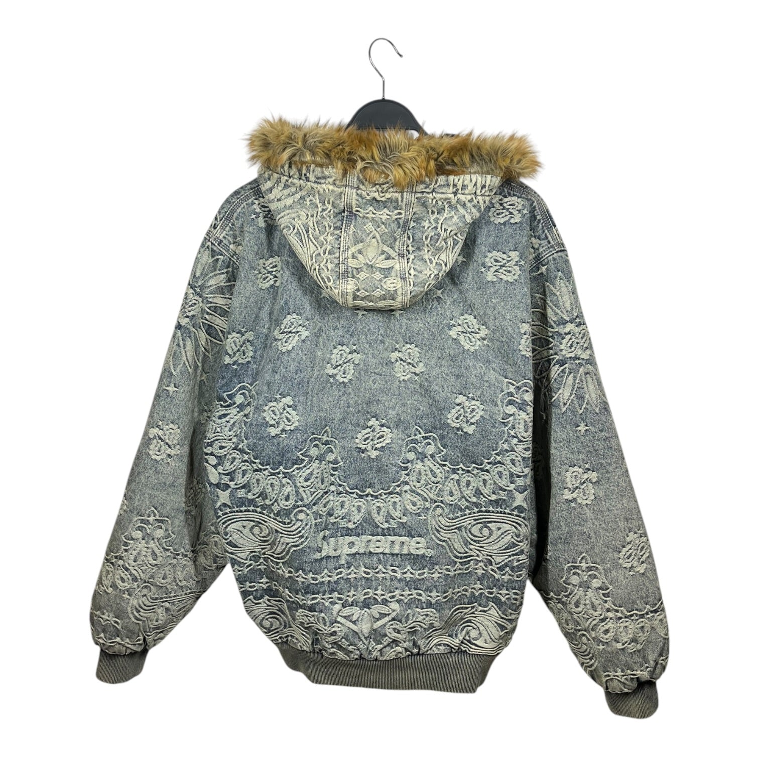 Supreme/Jacket/L/Denim/IDG/Paisley/JACQUARD JKT W/ FUR HOOD view 2