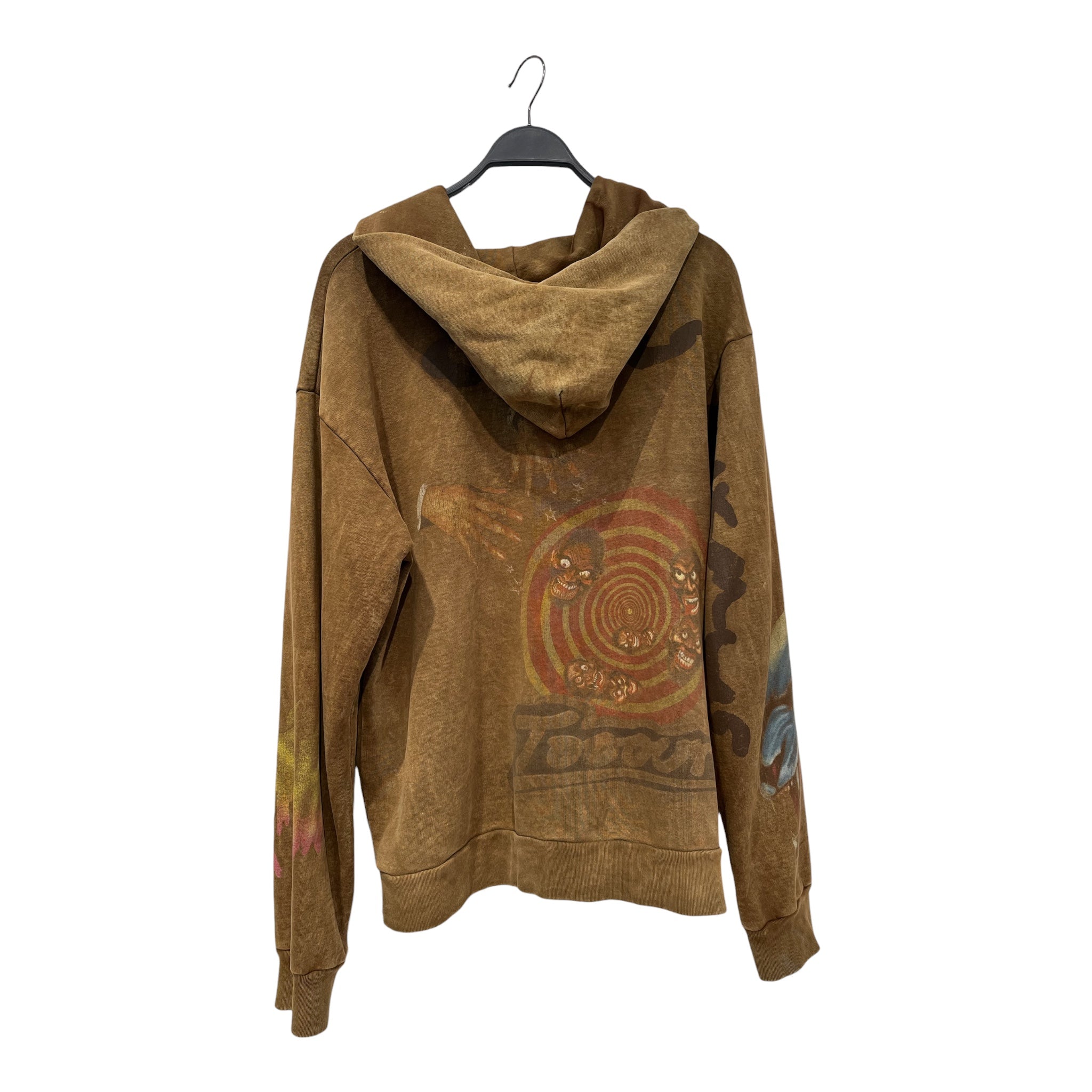 TRAVIS SCOTT/Zip Up Hoodie/L/Graphic/Cotton/BEG/TOPIA TOUR ZIP UP view 2