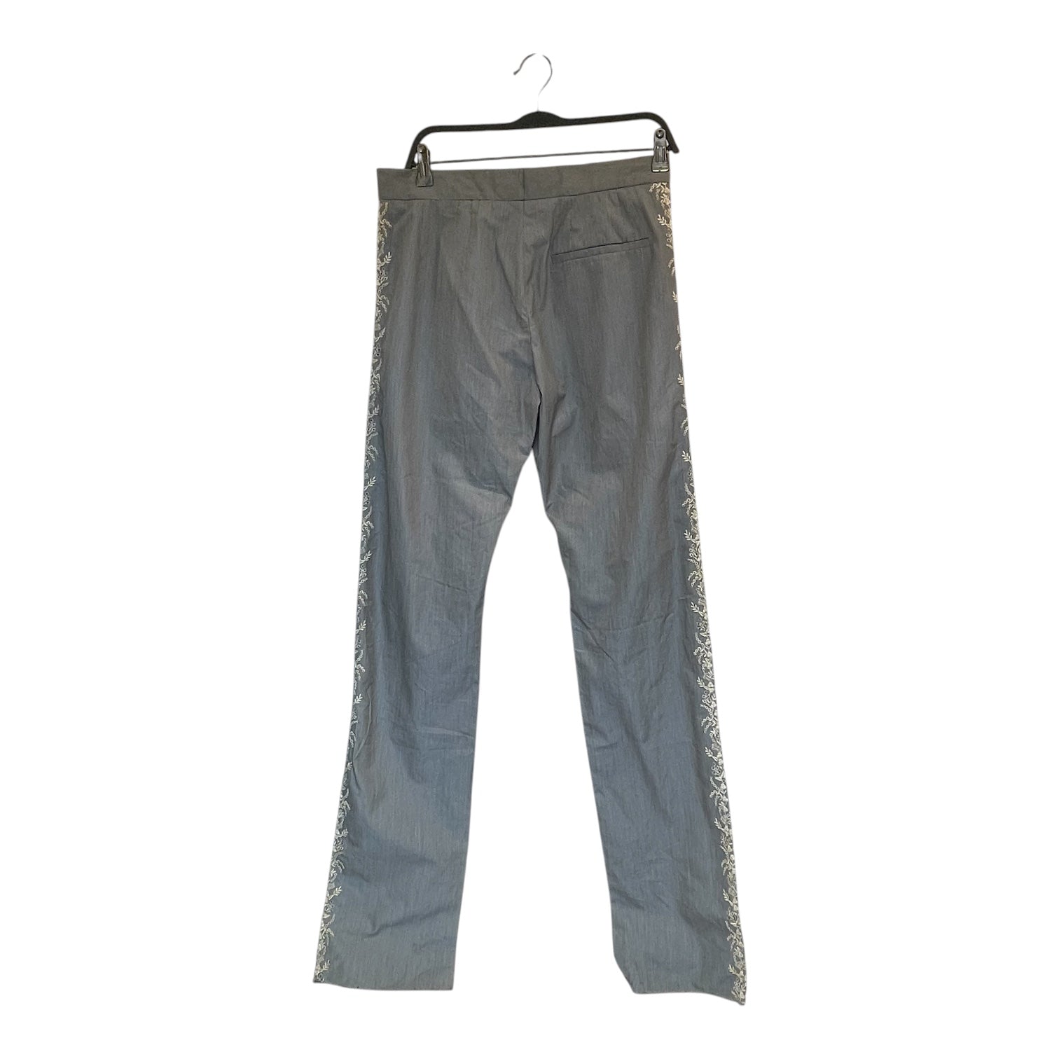 Alexander McQueen/Straight Pants/46/Cotton/NVY/Stripe/LACE FLOWERS view 2