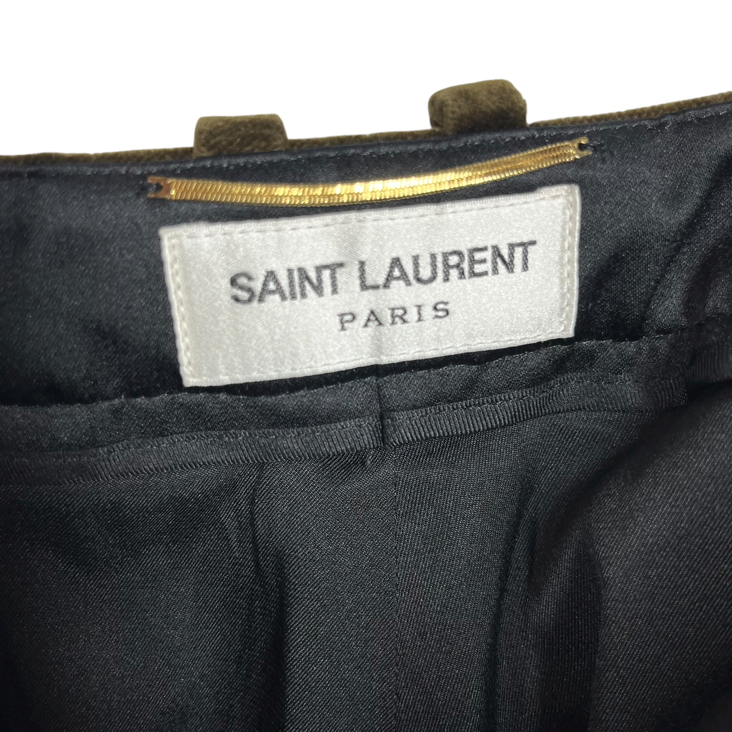SAINT LAURENT/Pants/42/Cotton/BRW/VELOUR FLARED PANTS view 3