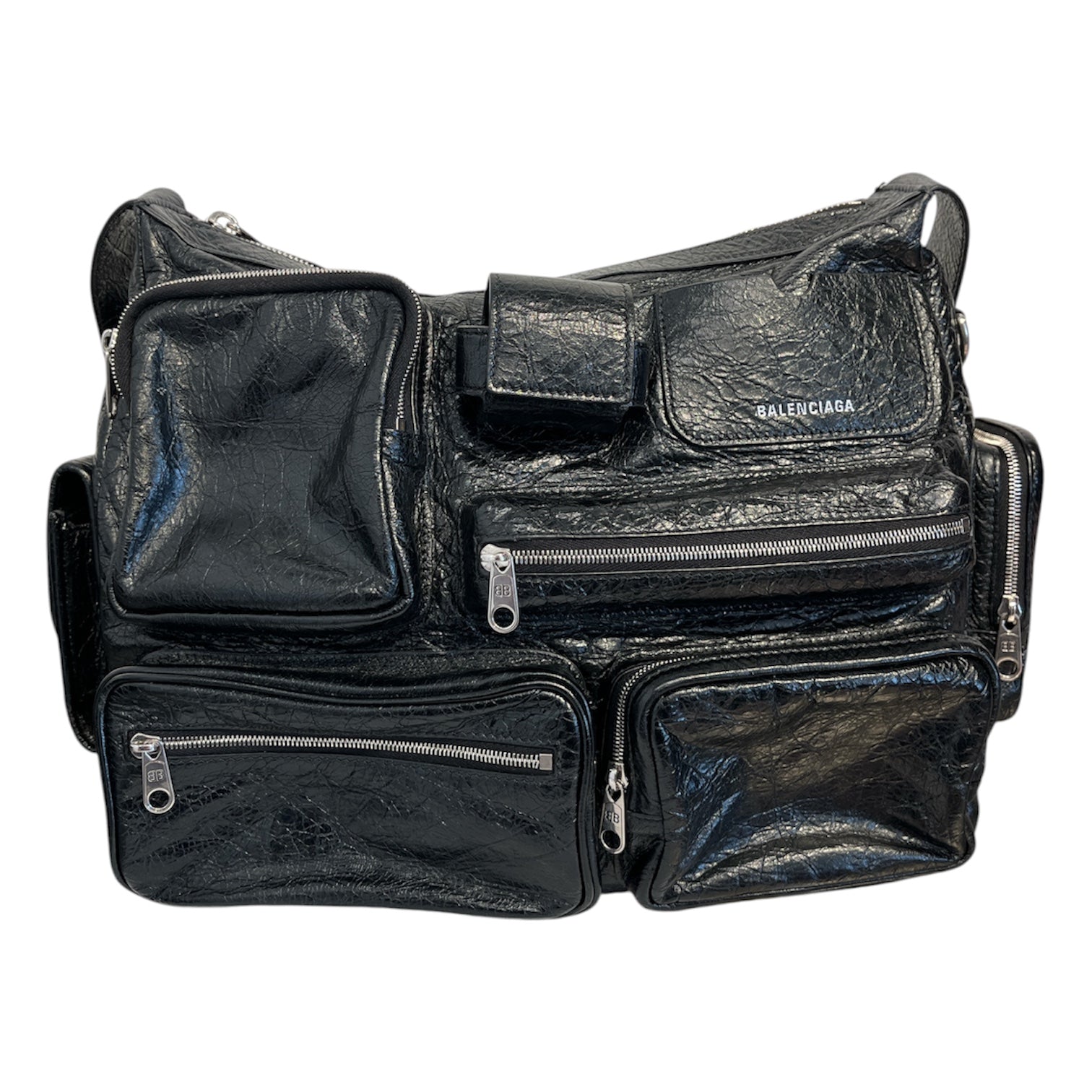 BALENCIAGA/Bag/Leather/BLK/SUPERBUSY SLING BAG view 1