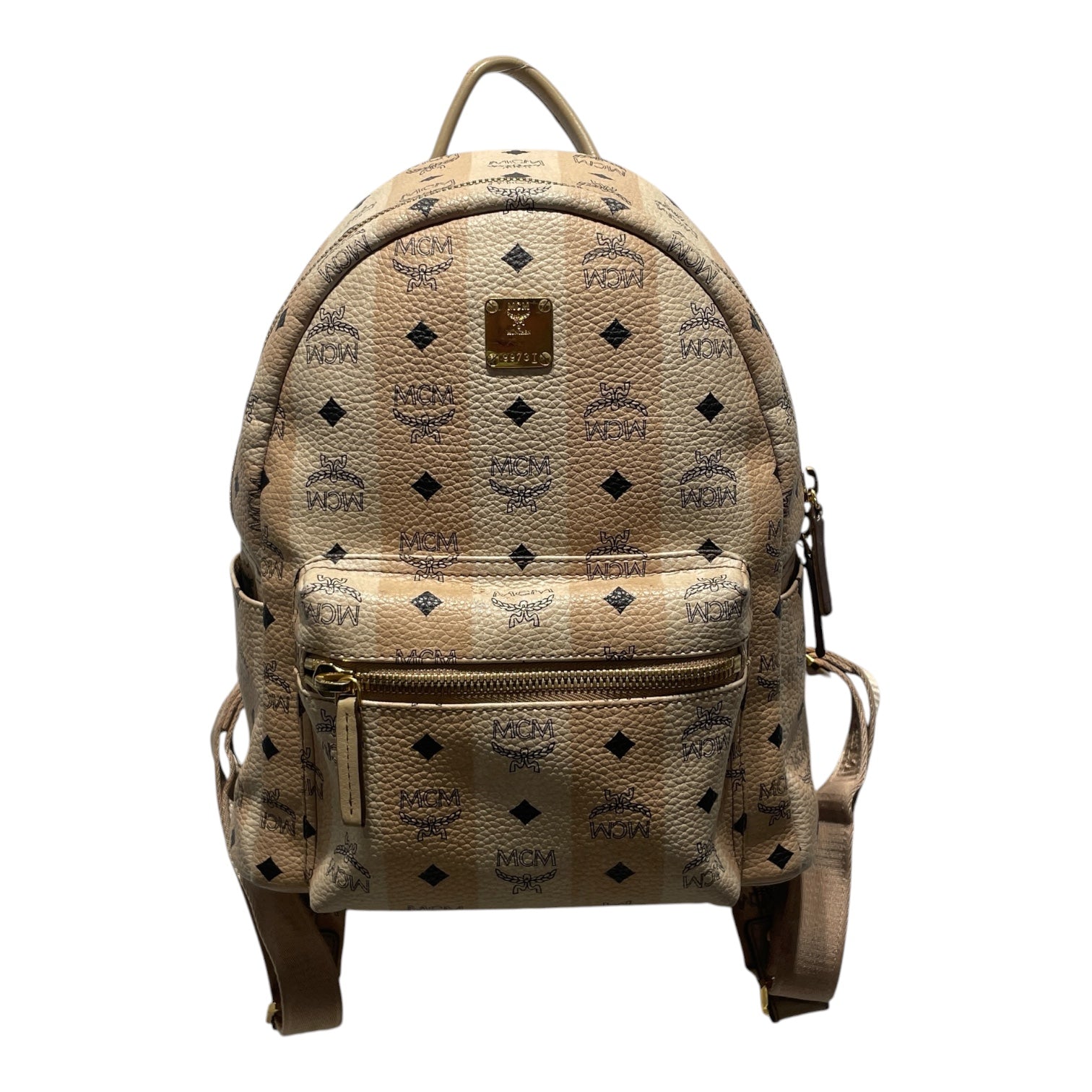 MCM/Backpack/All Over Print/Leather/KHK/ view 1