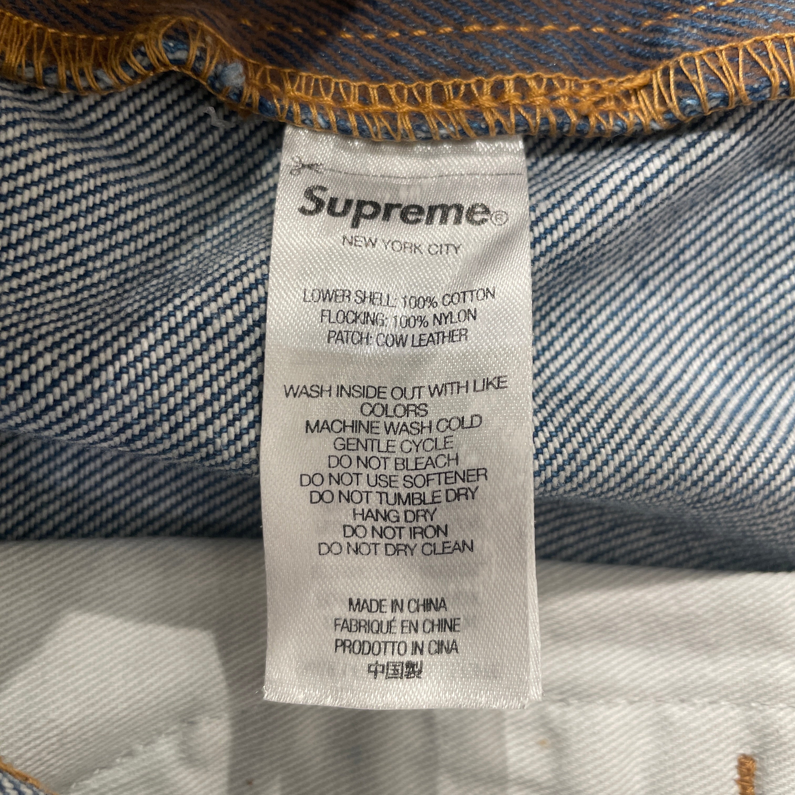 Supreme/Straight Pants/32/Denim/BRW/Button Fly/METAL POCKET LOGO/ORANGE ISH view 4