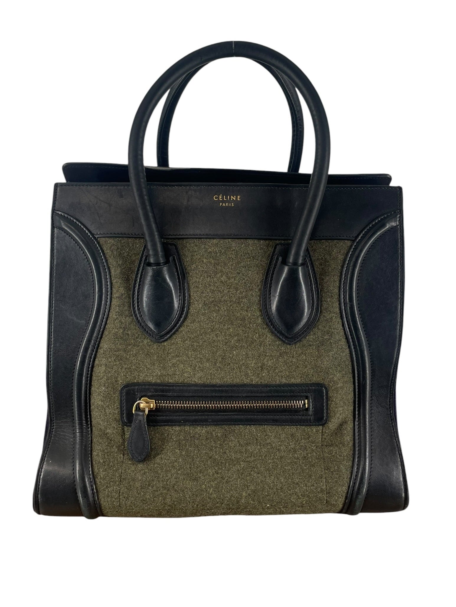 CELINE/Hand Bag/KHK/TRICOLOR FELT SATCHEL P-GA-013 view 1