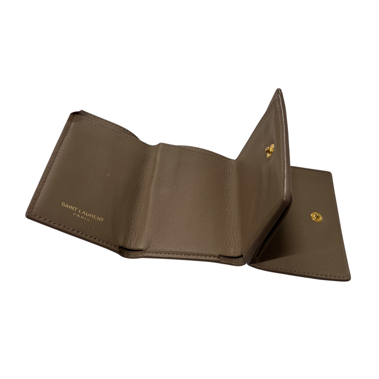 YVES SAINT LAURENT/Trifold Wallet/Leather/BRW/YSL Logo Mini trifold view 3