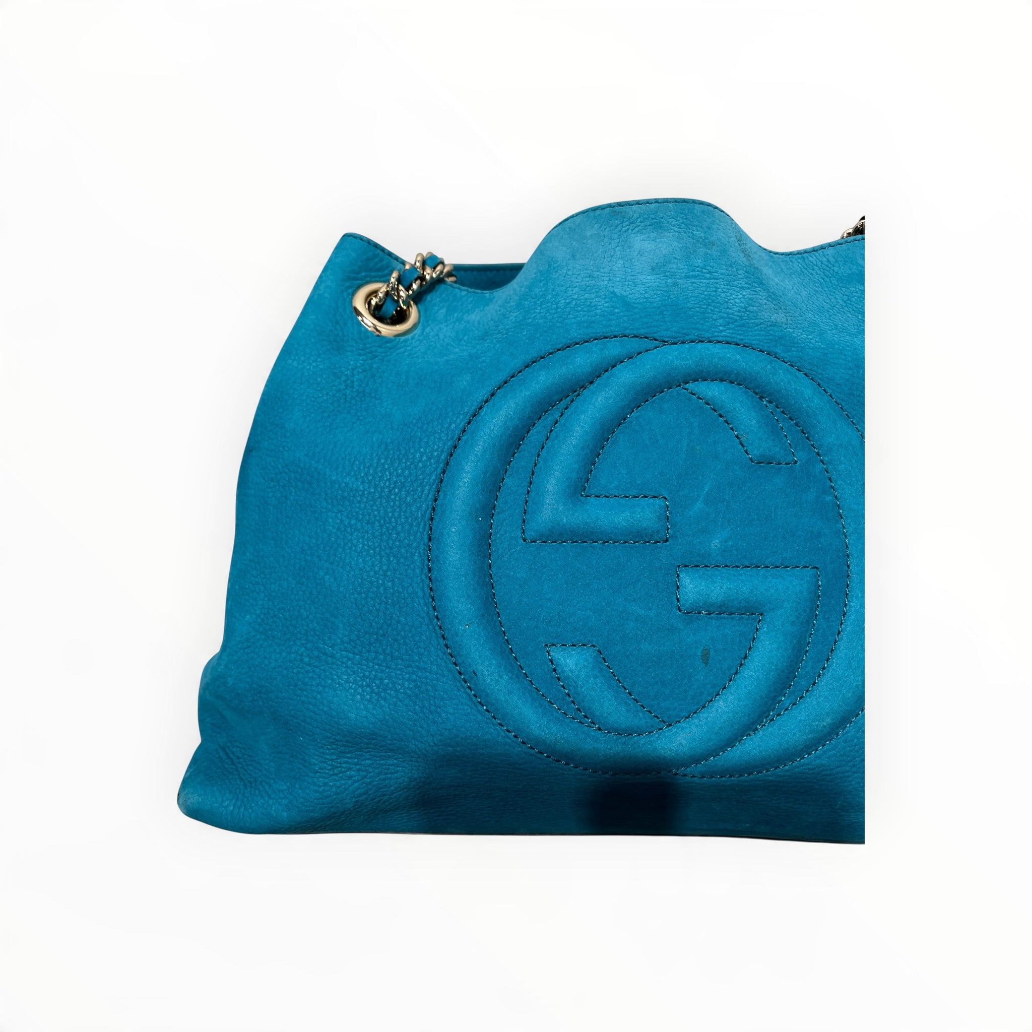 GUCCI/Cross Body Bag/Leather/BLU/GUCCI INTERLOCKING G SOHO TEAL view 5