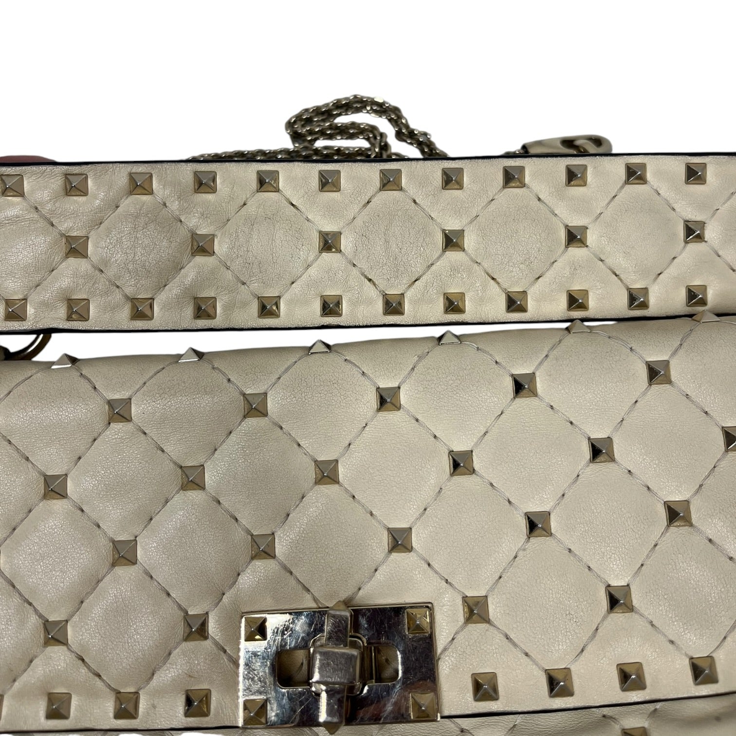 VALENTINO GARAVANI/Cross Body Bag/Leather/CRM/Rockstud Spike view 7