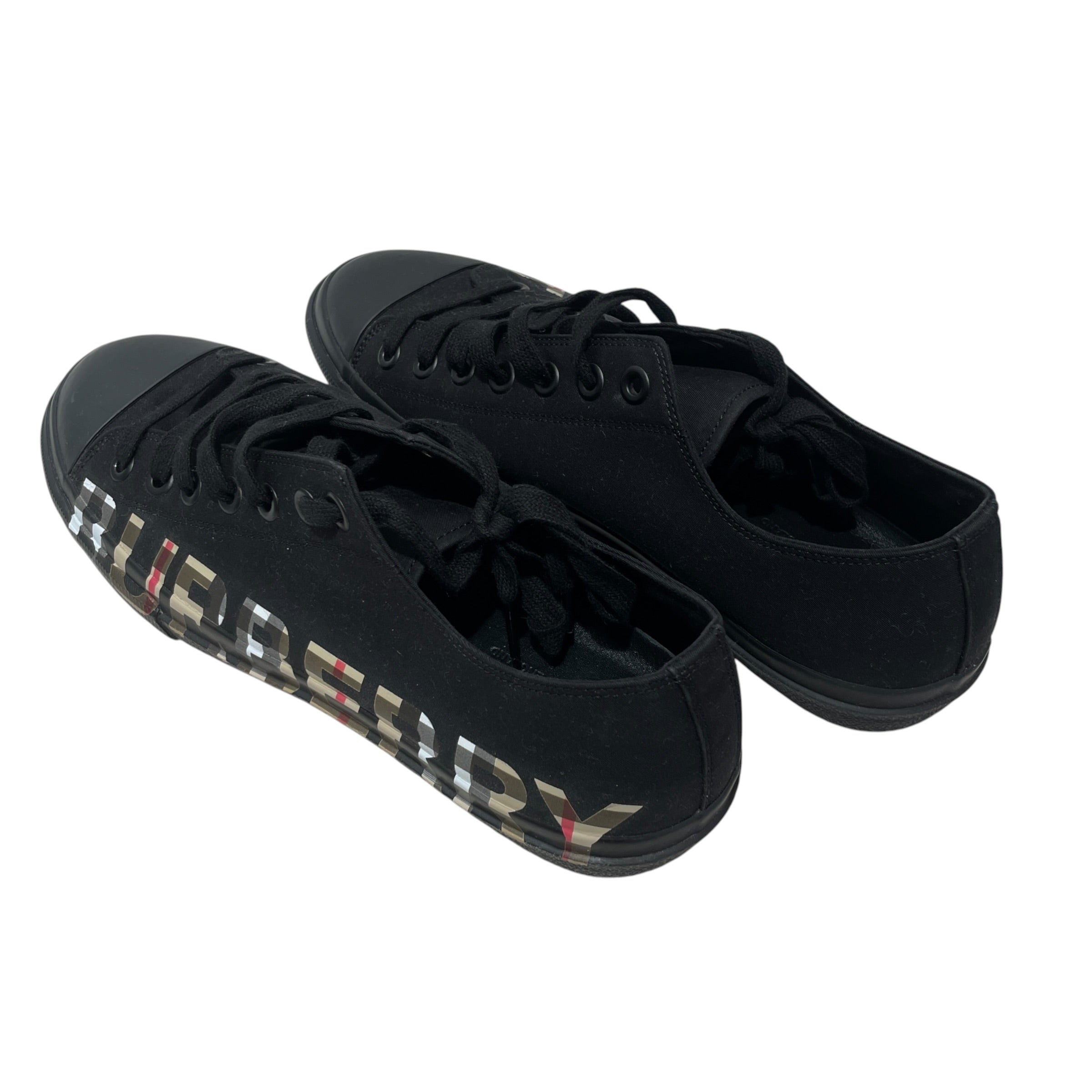BURBERRY LONDON/Low-Sneakers/US 12/Cotton/BLK/larkhall logo view 2