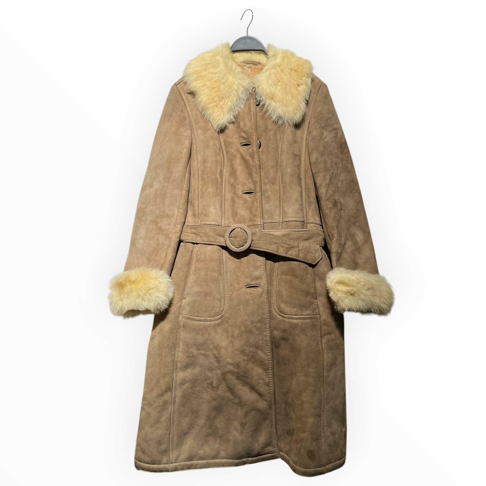 Vintage/Coat/Fur/BEG/fur/suede long coat view 1