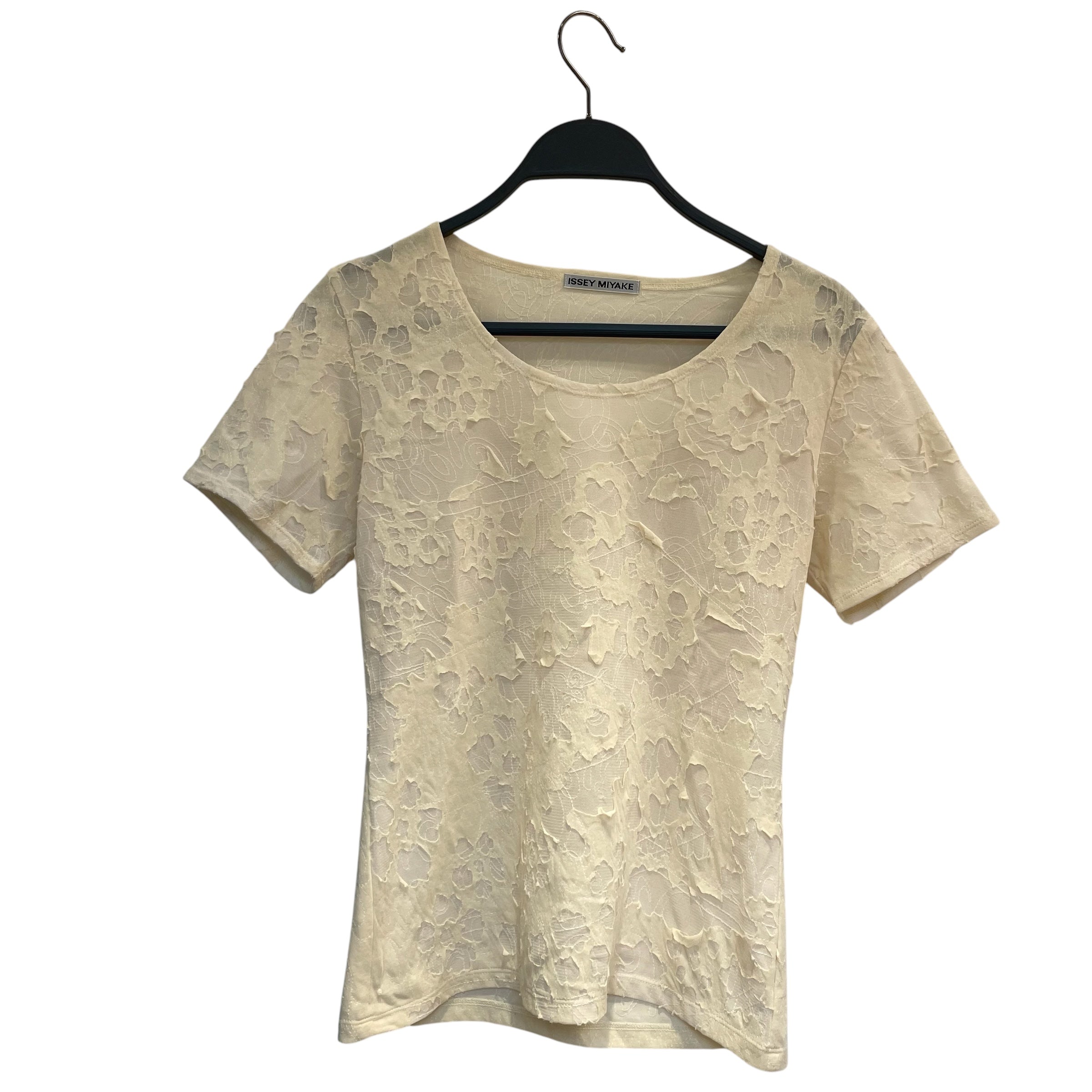 ISSEY MIYAKE/T-Shirt/2/Cotton/CRM/DBL LAYER ALL OVER STITCH view 1