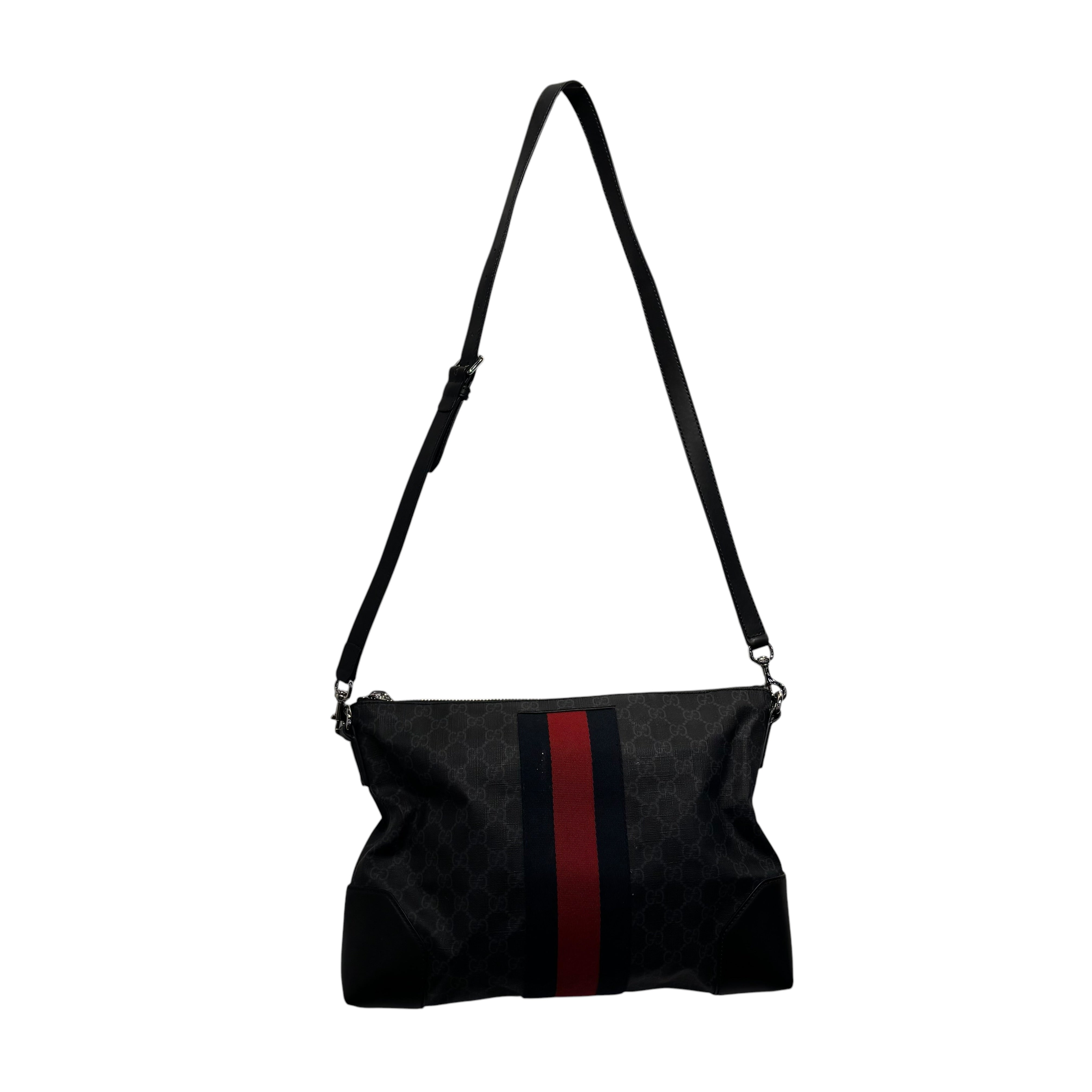 GUCCI/Bag/Monogram/Leather/NVY/GG Supreme Web Pouch view 2