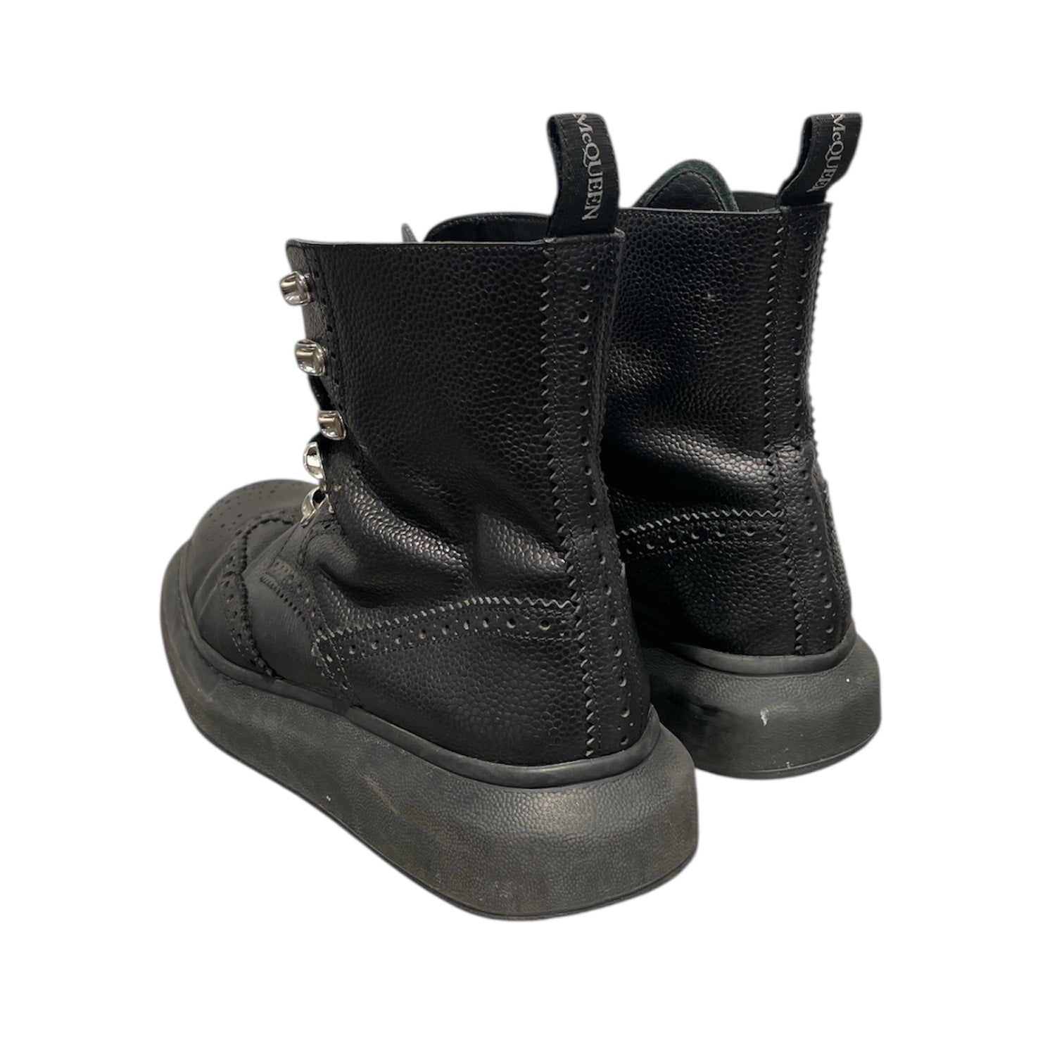 Alexander McQueen/Boots/EU 41/Leather/BLK/STUD LACE UP BOOTS view 2