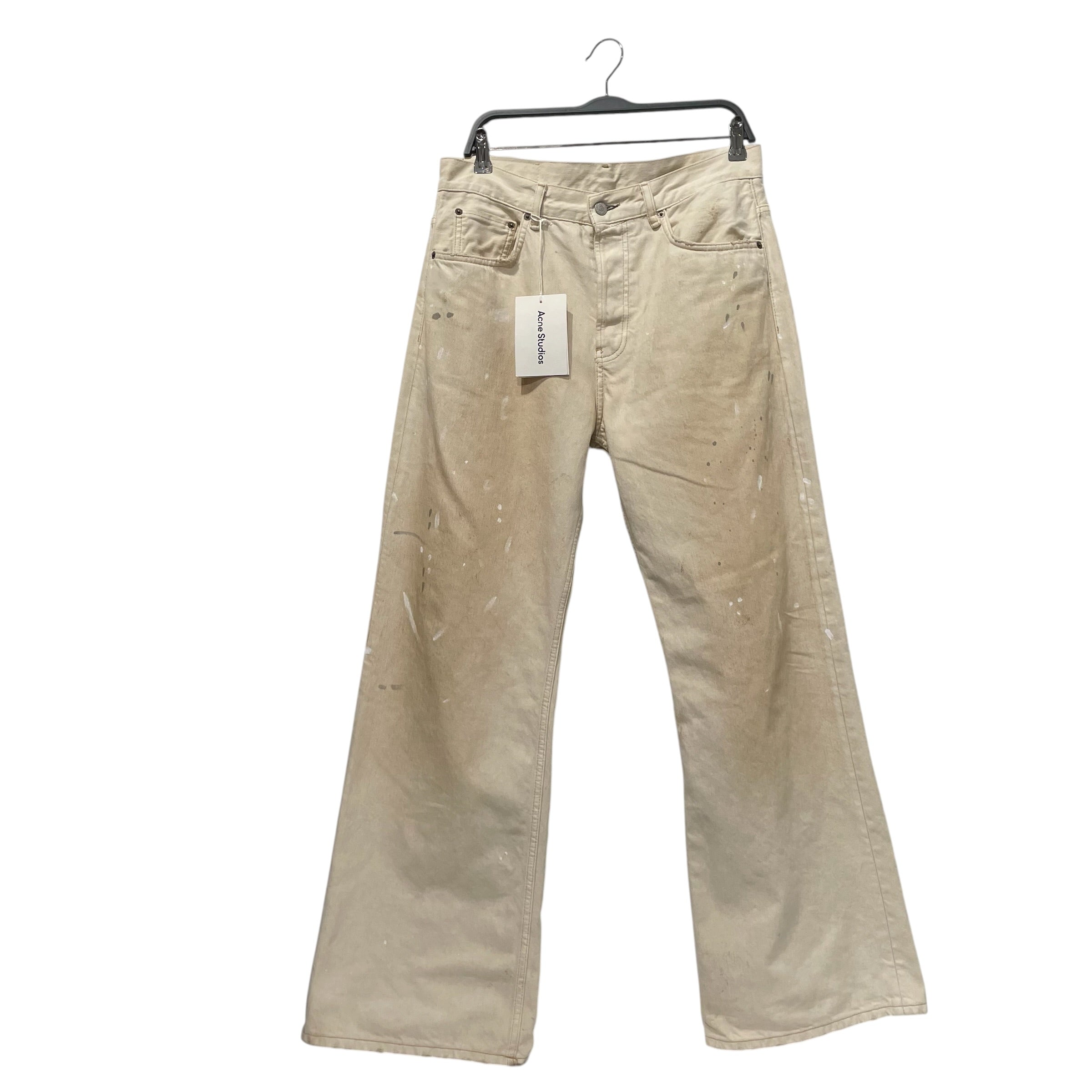 Acne Studios/Bootcut Pants/32/Cotton/CRM/painter view 1