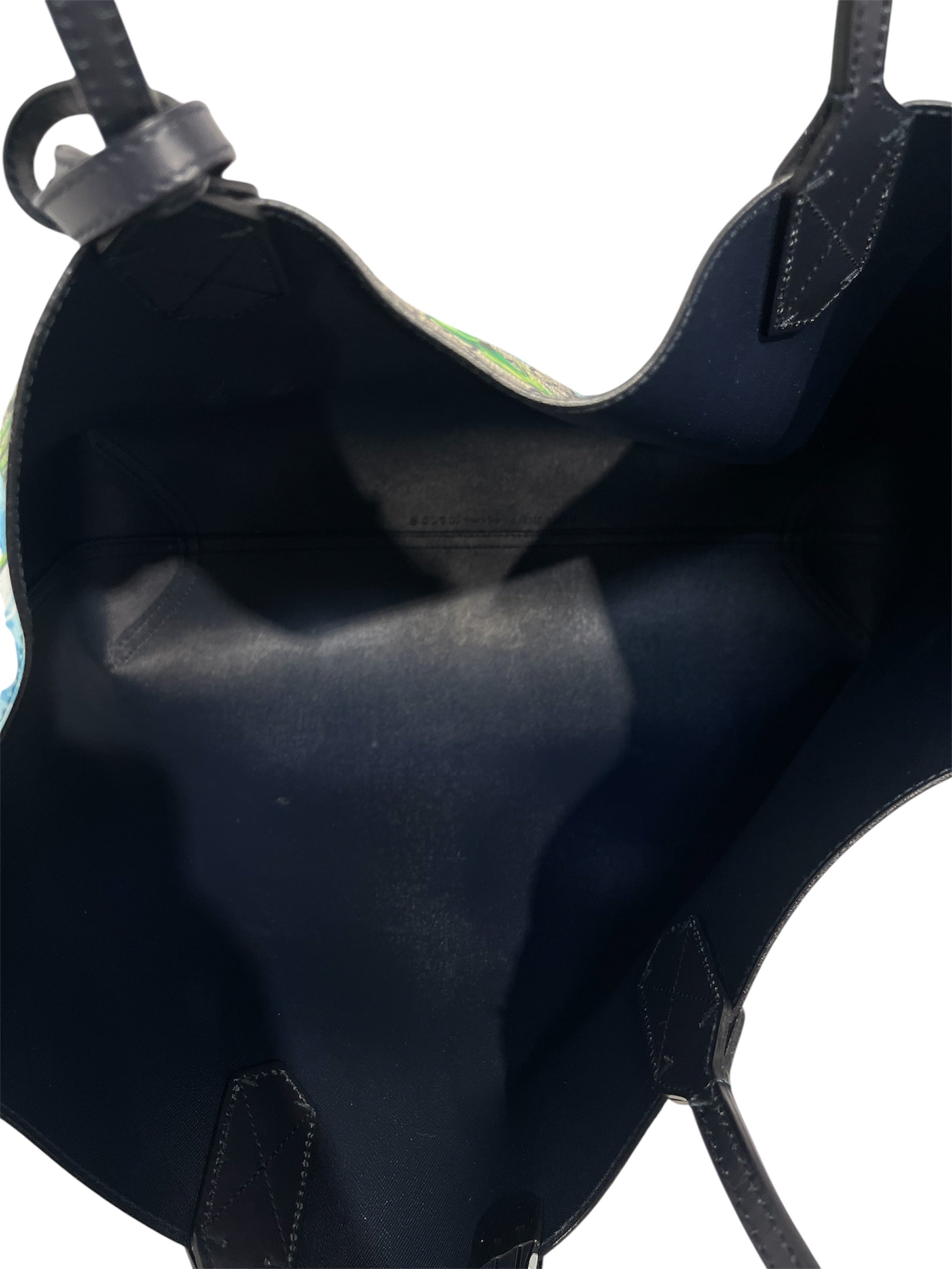 GUCCI/Tote Bag/Monogram/BLU/bloom floral black interior view 4