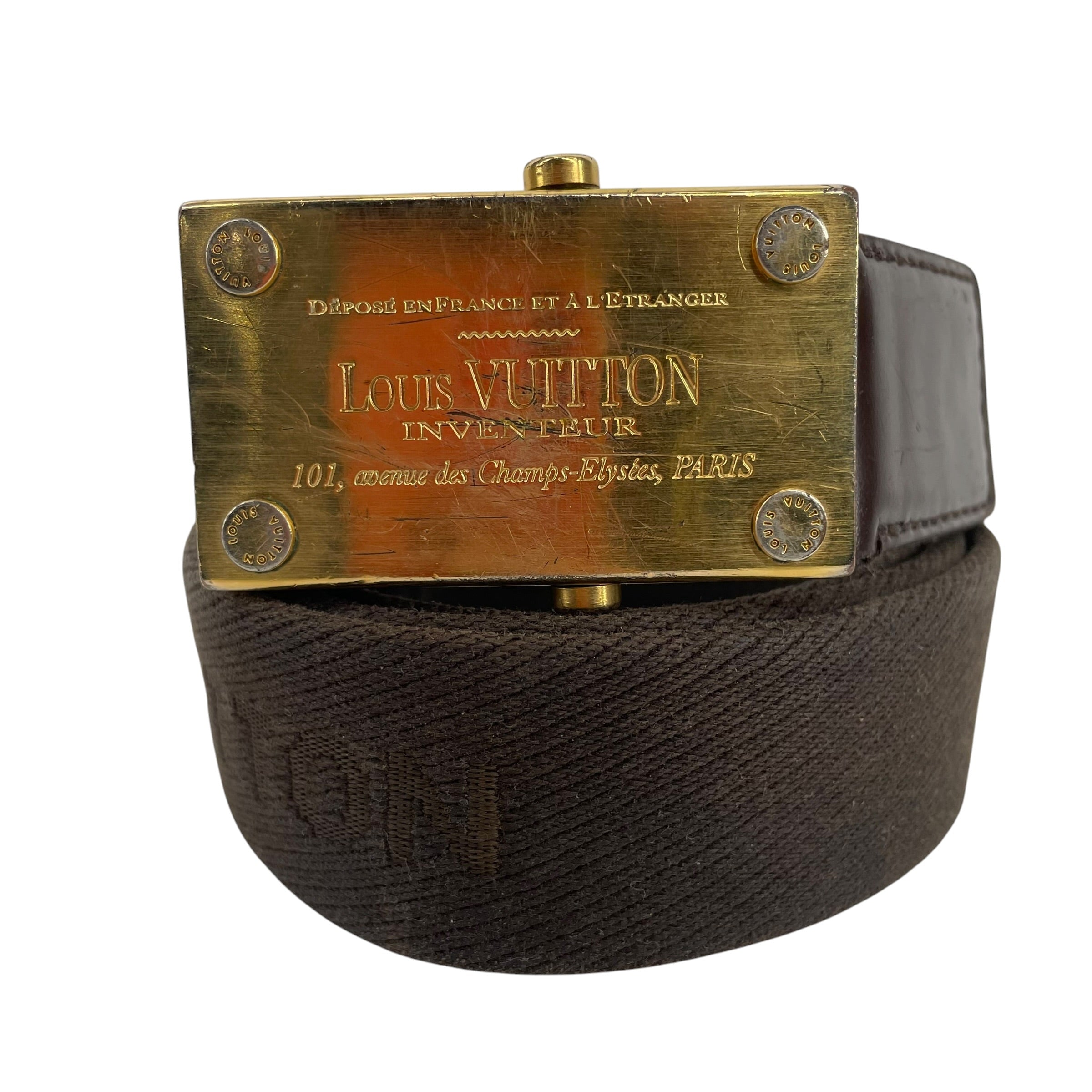 LOUIS VUITTON/Belt/Cotton/BRW/WESTERN BUCKLE COTTON BELT view 1