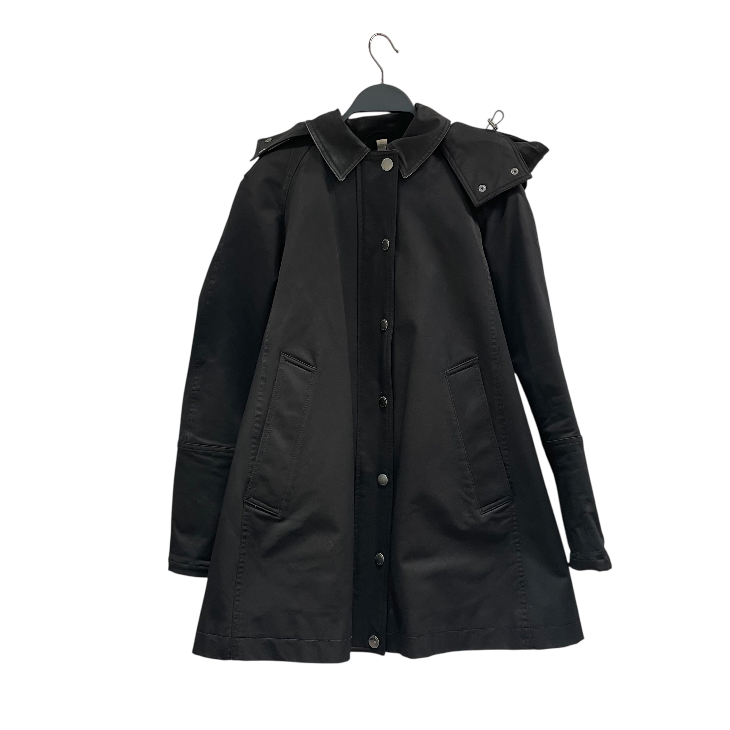 BURBERRY BRIT/Windbreaker/4/Cotton/BLK/HOODED W PLAID CUFFS view 1