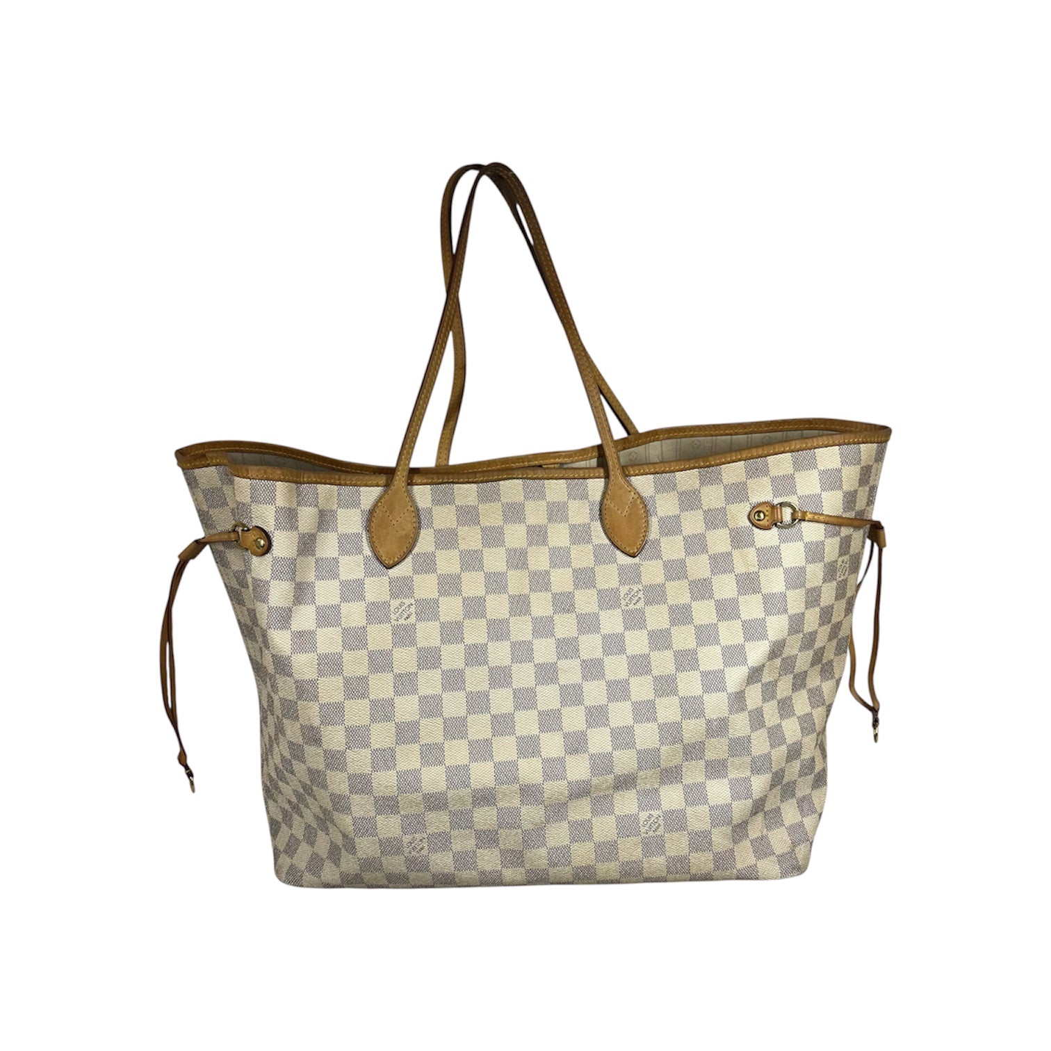 LOUIS VUITTON/Tote Bag/Border/Leather/BEG/DAMIER NEVERFULL GM view 2