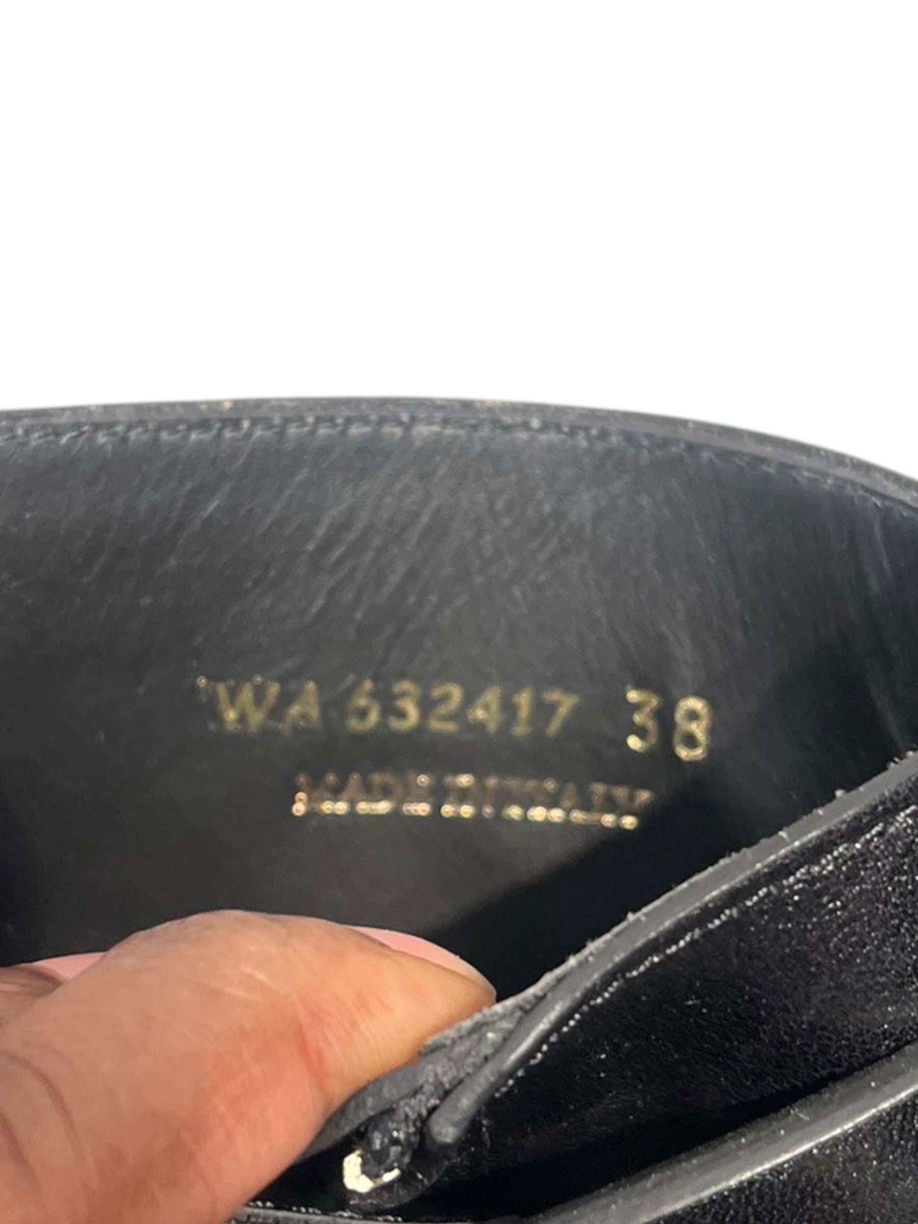 SAINT LAURENT/Lace Up Boots/EU 38/Leather/BLK/ARMY BIKER BOOTS DOUBLE BUCKLE view 4