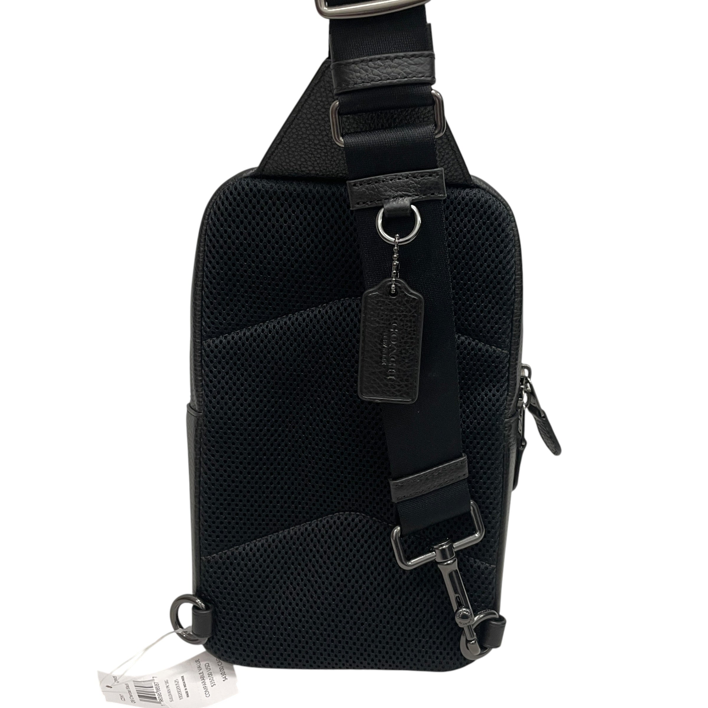 COACH/Cross Body Bag/Monogram/Leather/BLK/SIDE BAG view 3