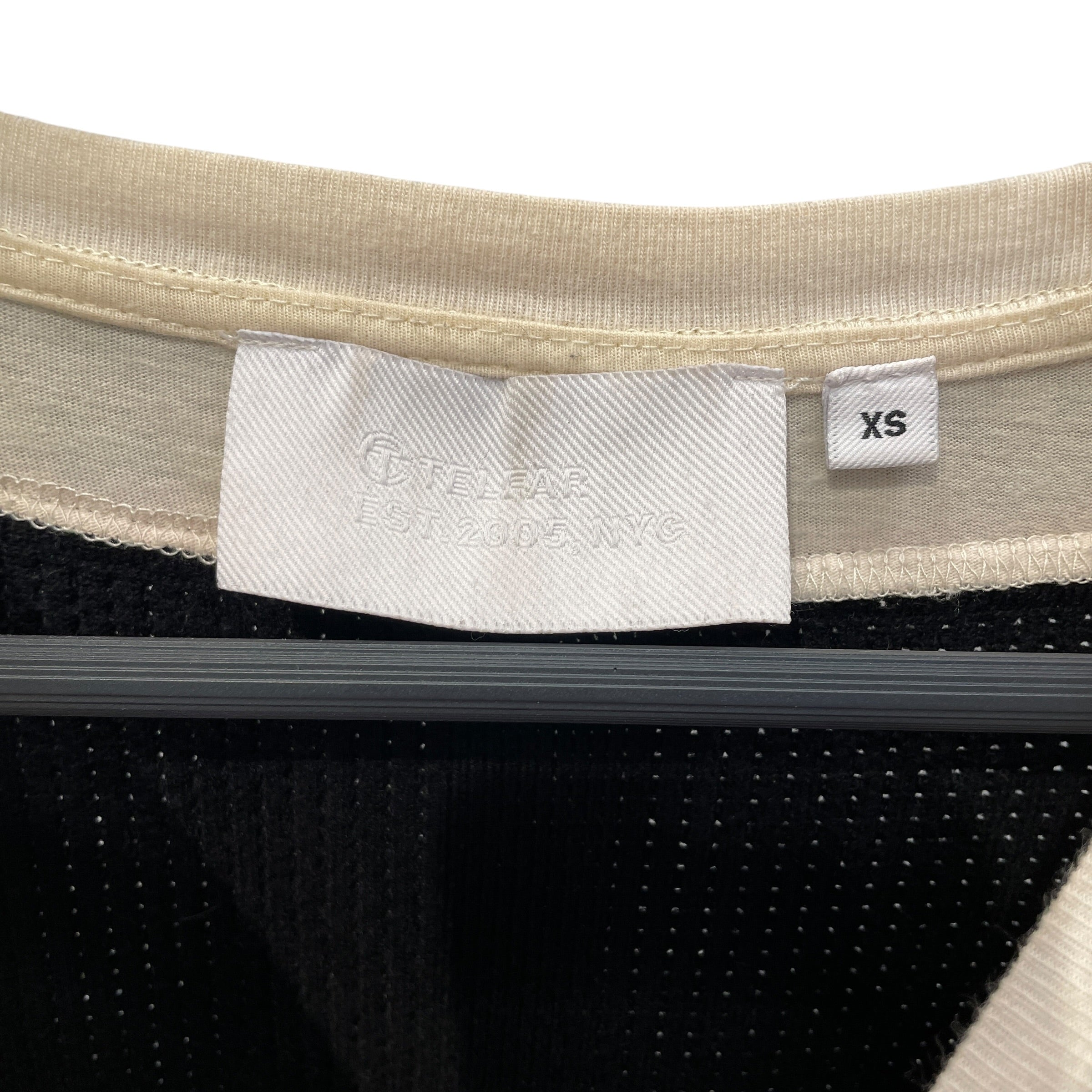 Telfar/Heavy Cardigan/XS/Border/Cotton/BLK/SS19/TSHIRT-CARDIGAN view 3