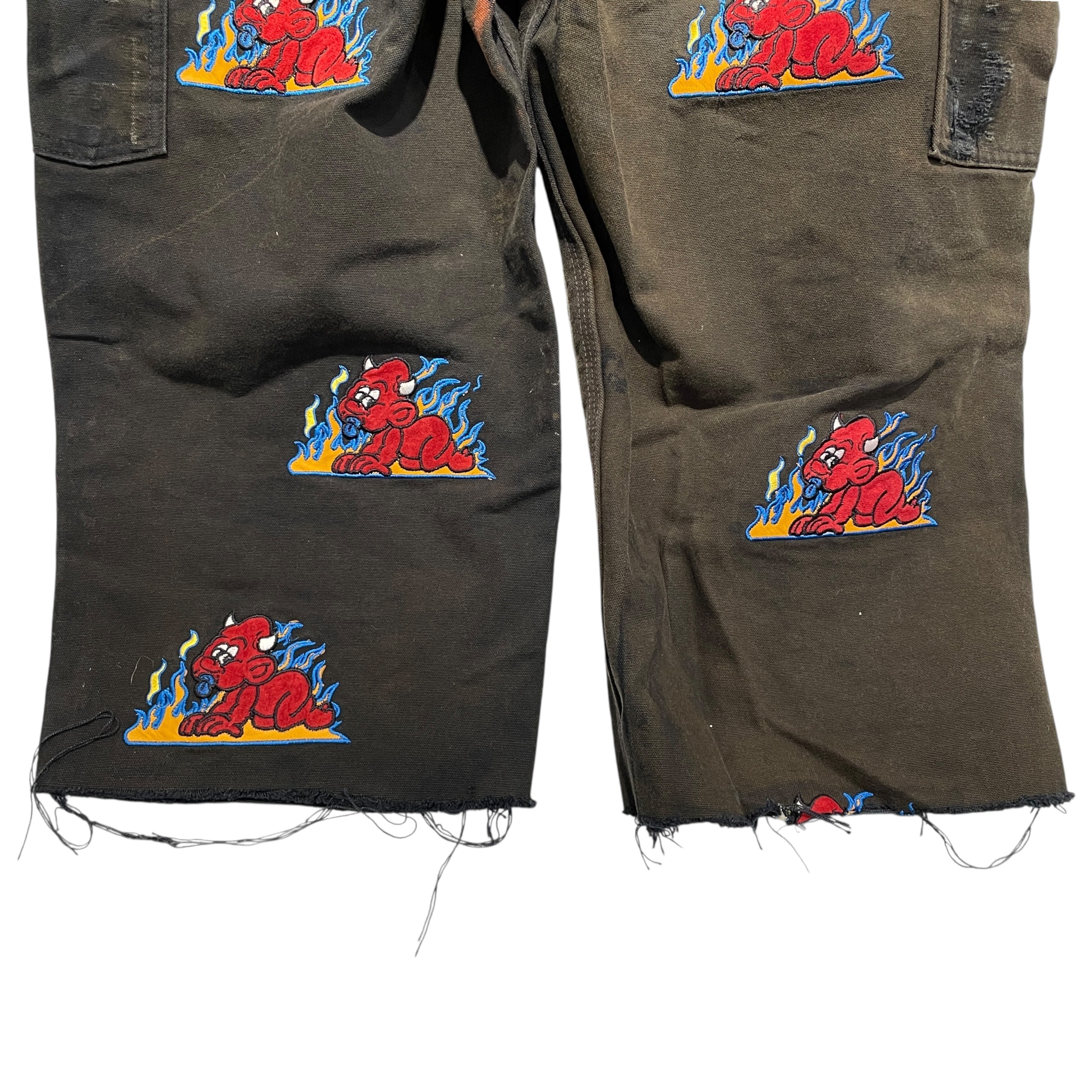 CHERRY FUKUOKA/Carhartt/Carpenter Pants/38/Cotton/BLK/All Over Print/ view 9