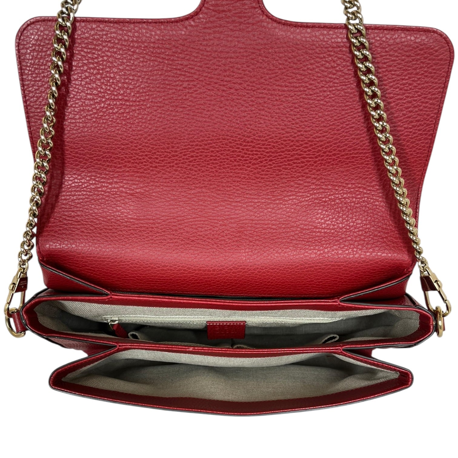 GUCCI/Hand Bag/Leather/RED/Dollar Interlock GG Handbag view 6