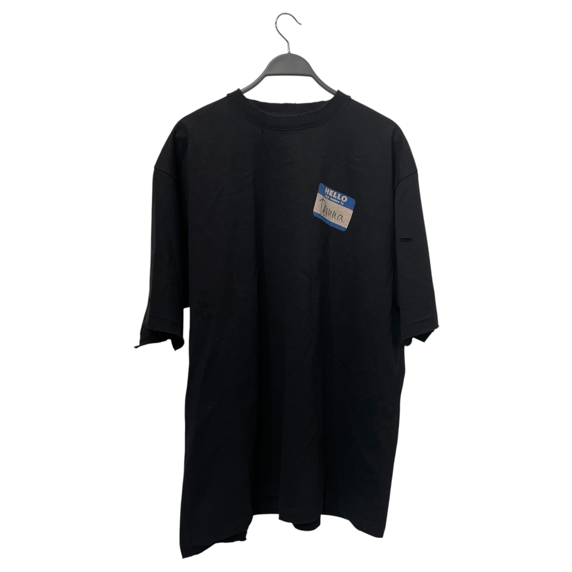 BALENCIAGA/T-Shirt/XS/Cotton/BLK/2020 HELLO MY NAME IS DISTRSSD view 1