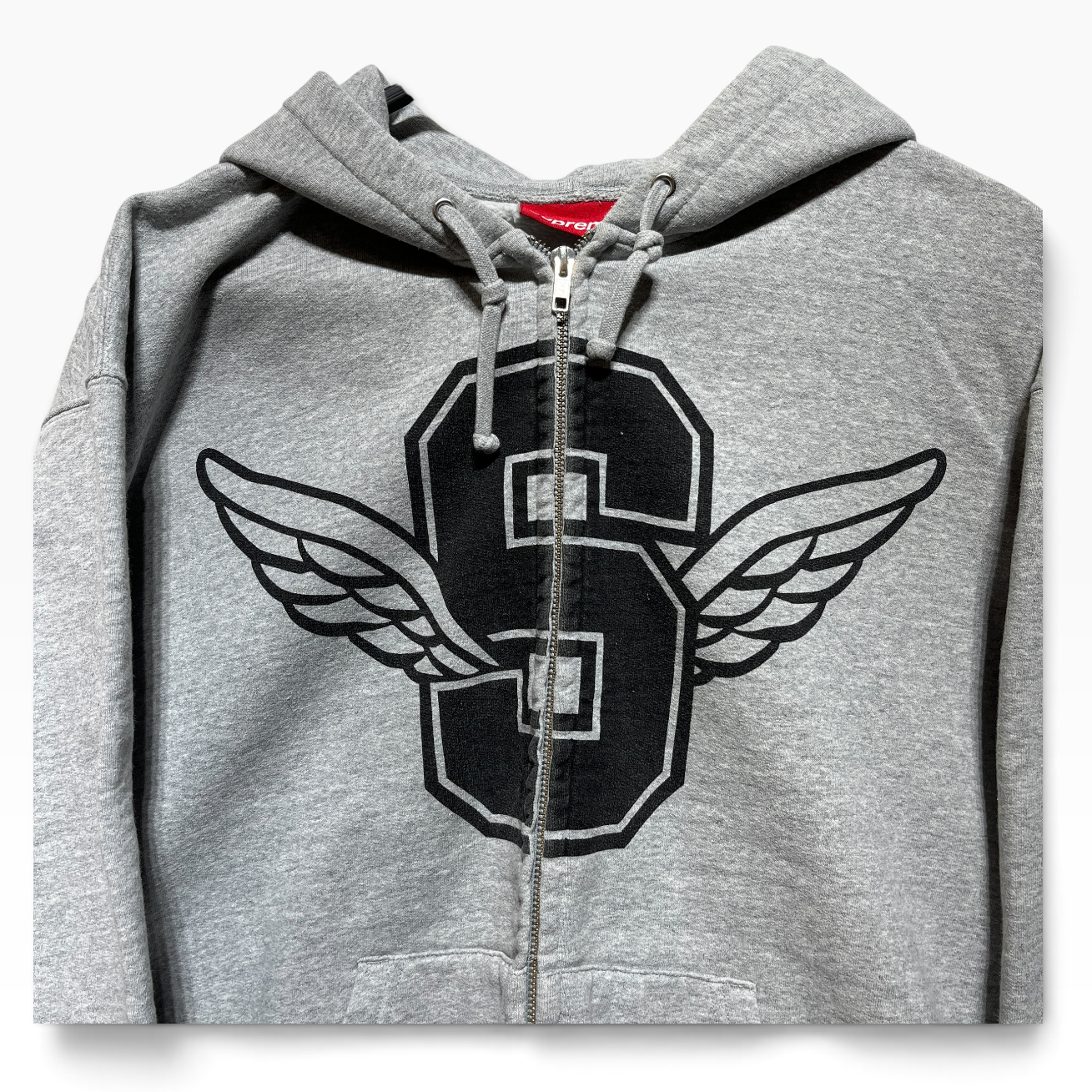 Supreme/Zip Up Hoodie/L/Cotton/GRY/WINGED S LOGO view 2