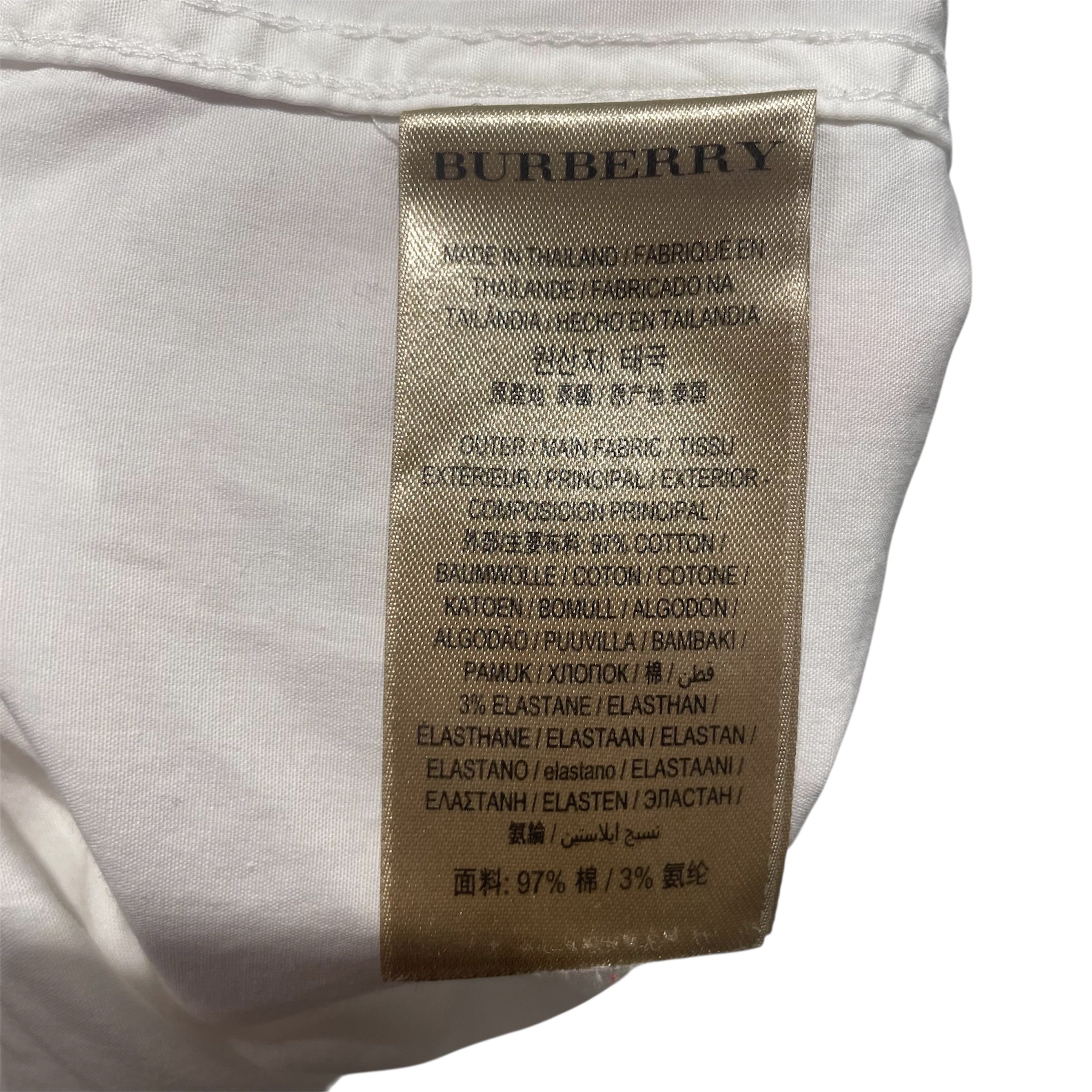 BURBERRY LONDON/Flannel Shirt/M/Cotton/WHT/Burberry Embroidered Stripe view 4