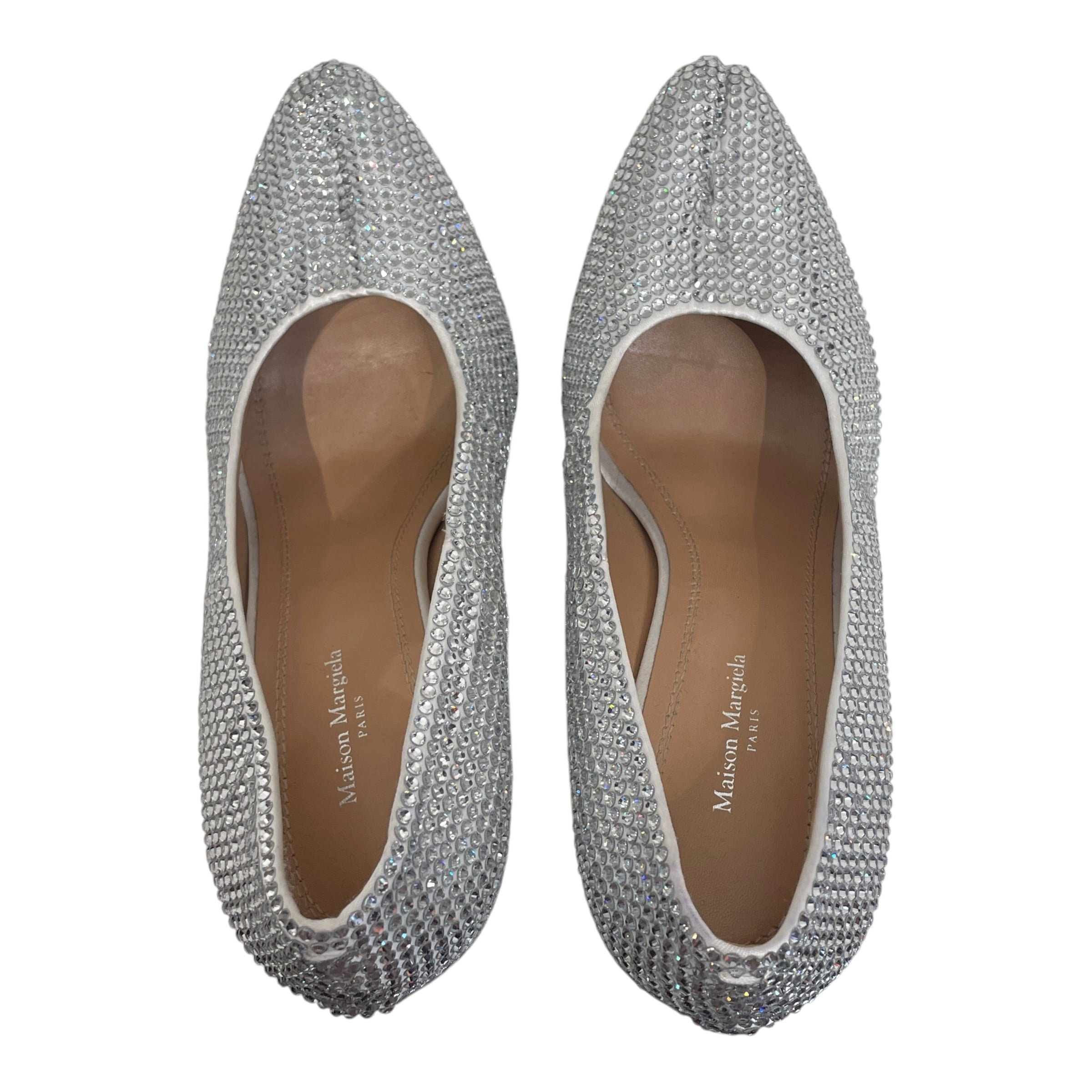 Maison Margiela/Heels/EU 38/Glitter/SLV/V-Tip/RHINESTONE TABI PUMPS view 3