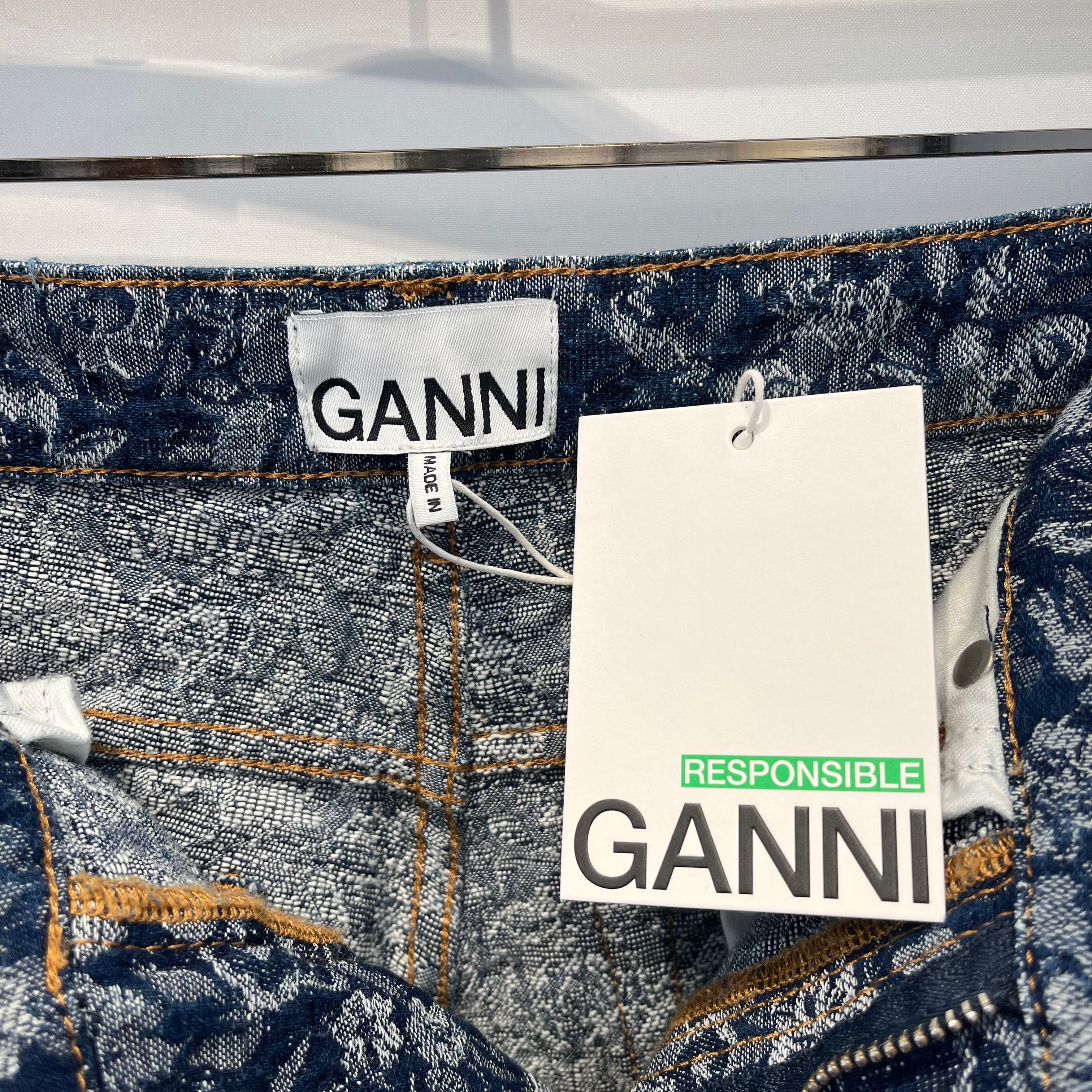 GANNI/Bootcut Pants/S/All Over Print/Cotton/IDG/ view 3