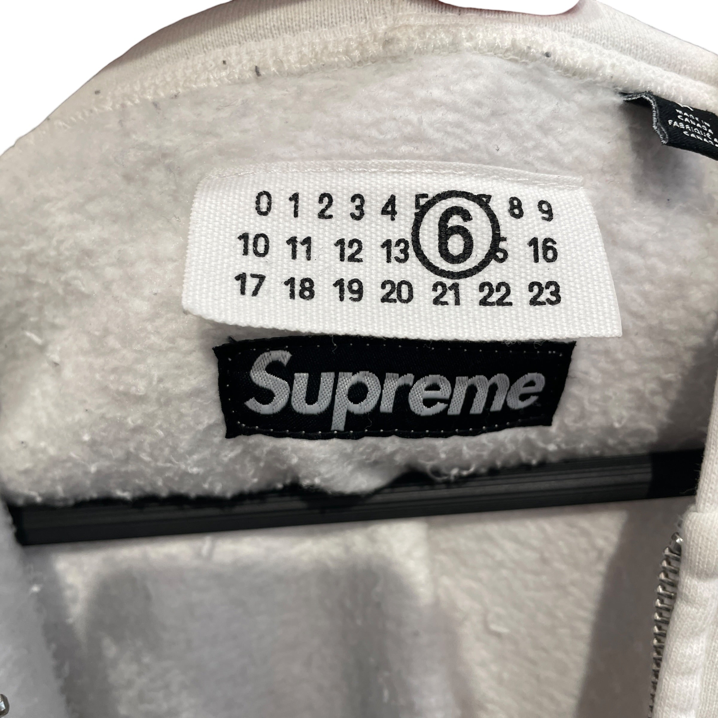 MM6/SUPREME/Zip Up Hoodie/M/Cotton/WHT/PAINT SPLATTER view 3