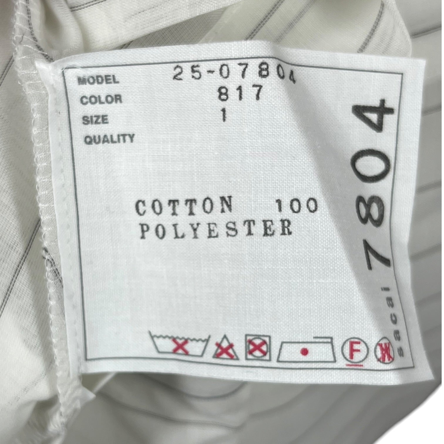 Sacai/SS Dress/1/Cotton/WHT/Maxi Length/Shirt Poplin SS Dress view 3