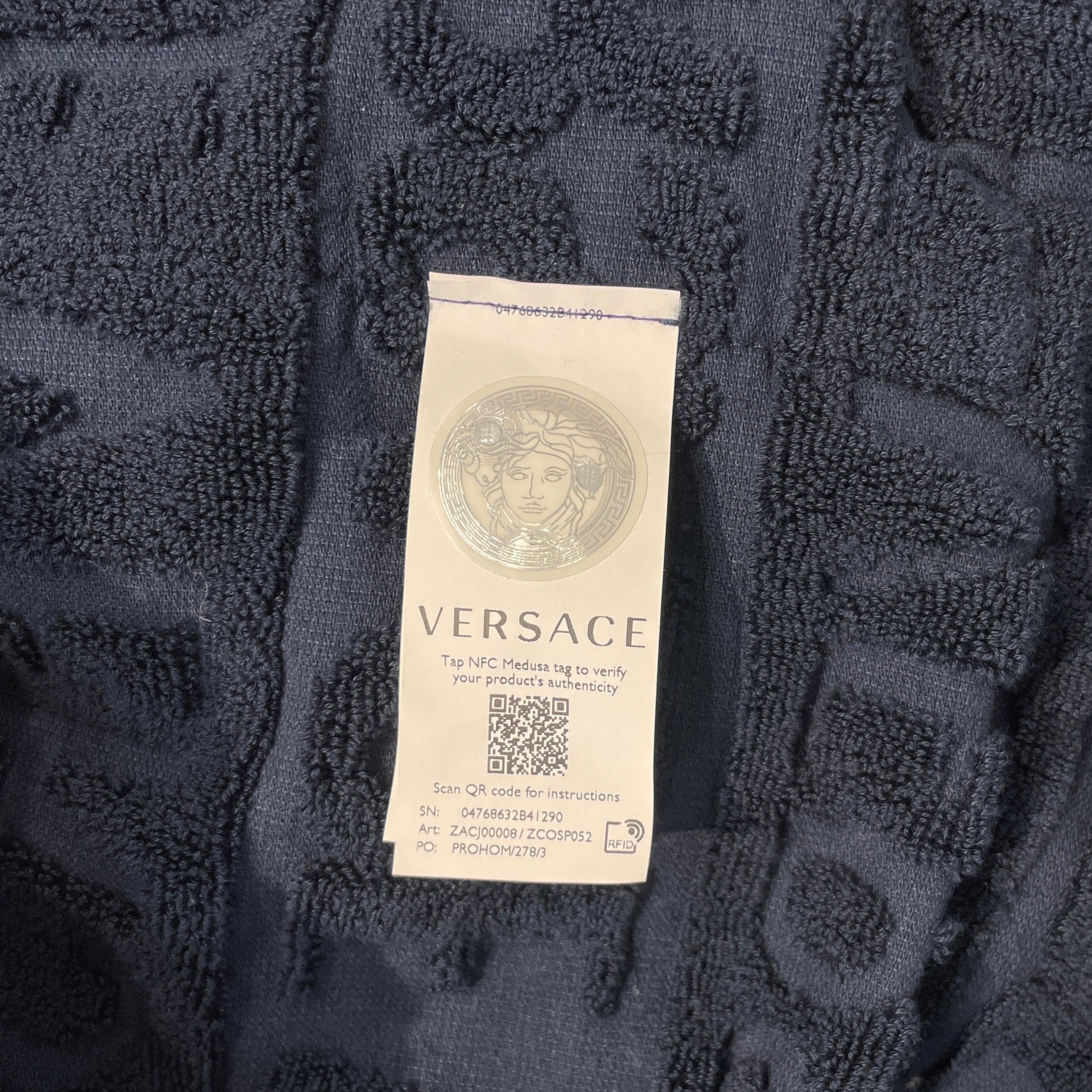 VERSACE/Coat/M/Cotton/NVY/PRINTED ROBE view 4