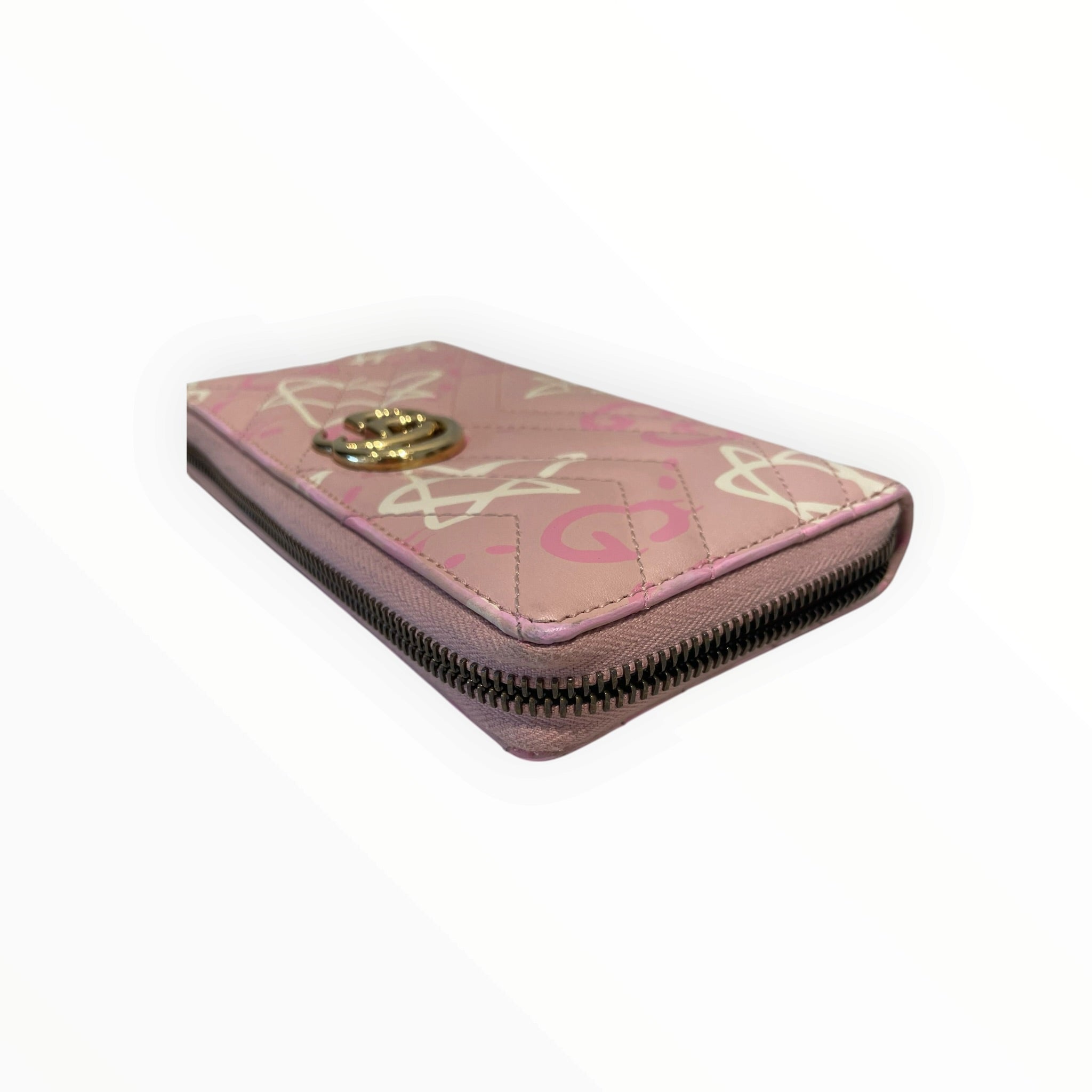GUCCI/Long Wallet/All Over Print/Leather/PNK/L's/quilted ghost gg marmont view 12