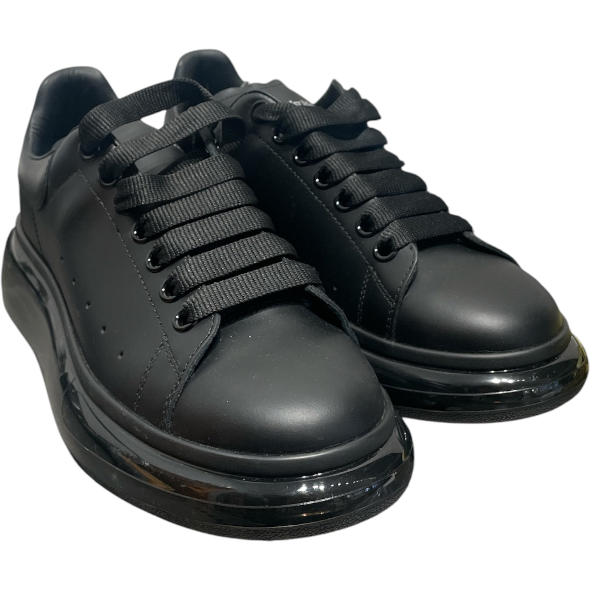 Alexander McQueen/Low-Sneakers/EU 40/Leather/BLK/all black view 1