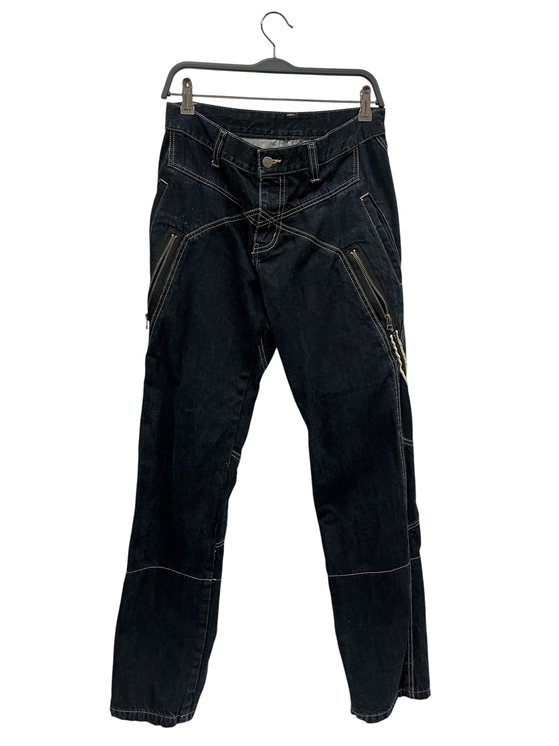 PPFM/Skinny Pants/S/Cotton/NVY/White Stitch Detail view 1
