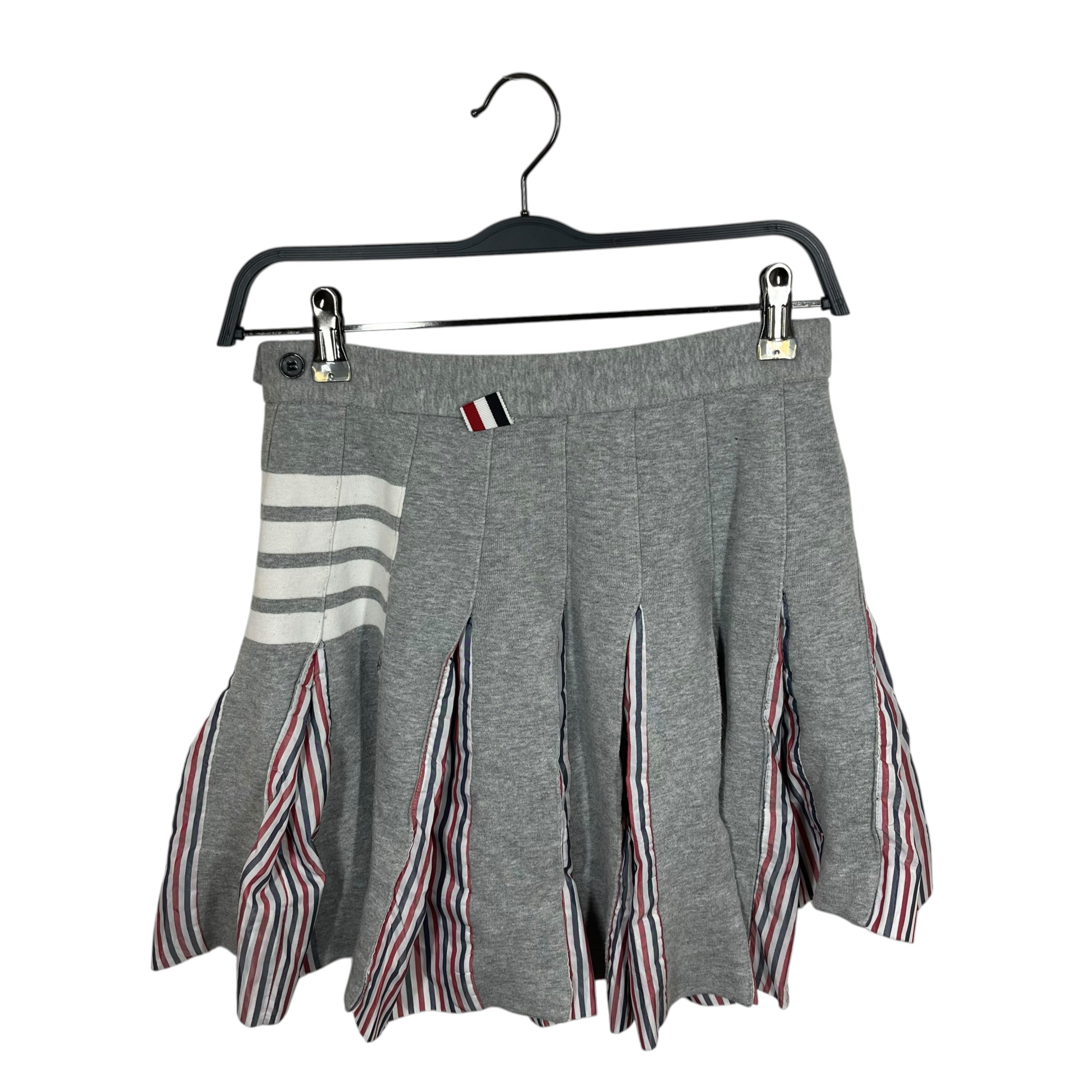 THOM BROWNE. NEW YORK/Long Skirt/1/Stripe/Wool/GRY/STRIPE PANELED SKIRT view 2