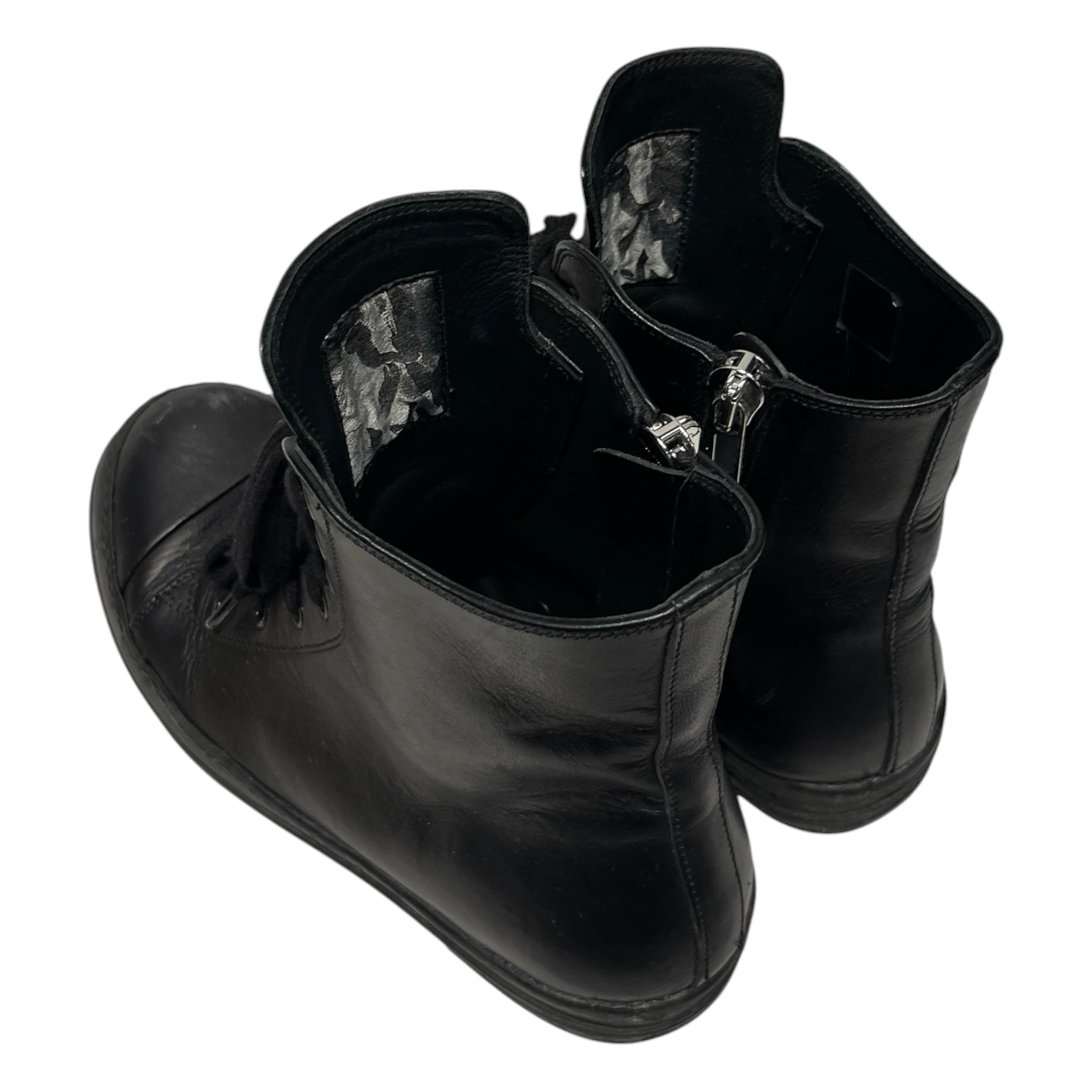 Rick Owens/Hi-Sneakers/US 8.5/Leather/BLK/RICK OWENS BLACK MAINLINE view 2