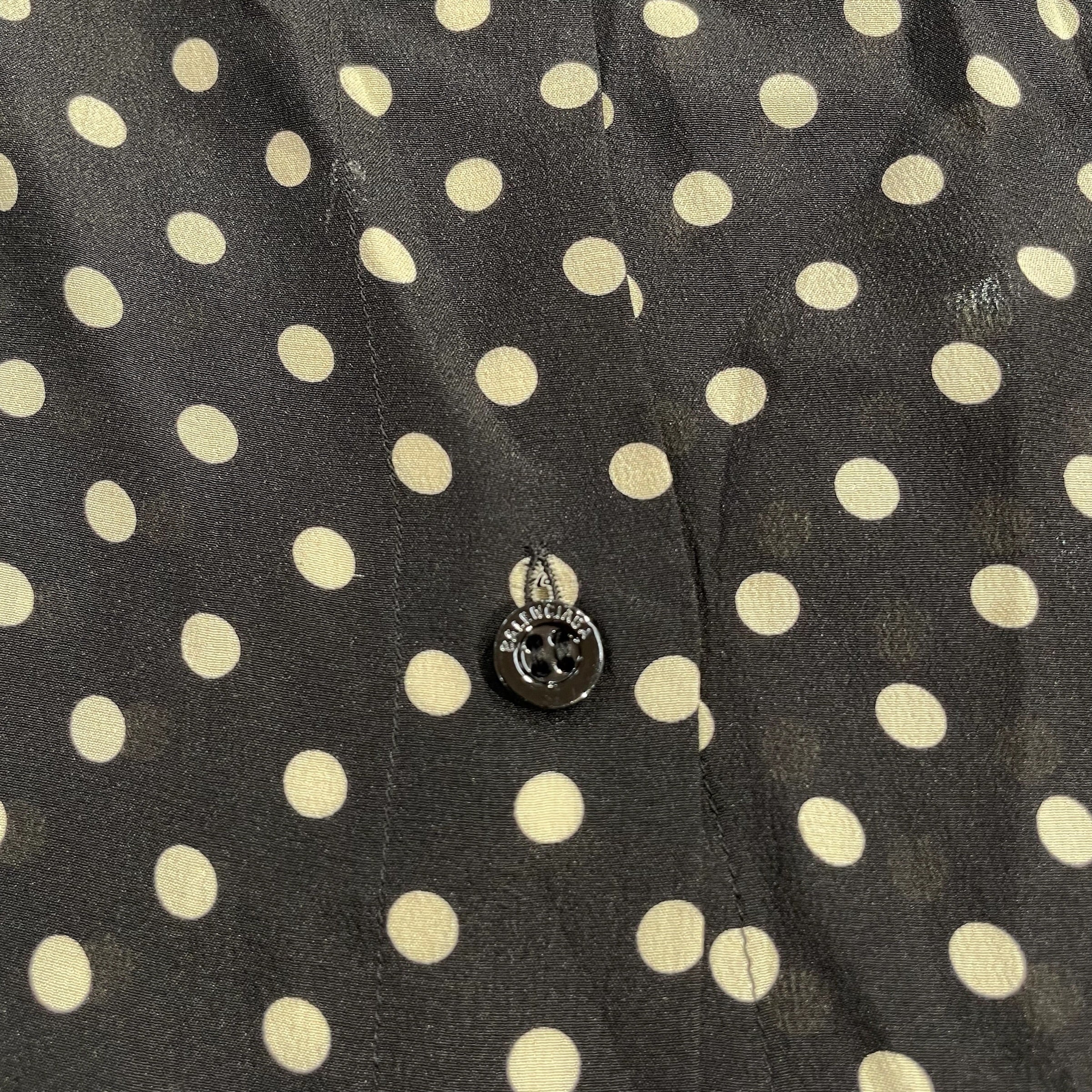 BALENCIAGA/SL Blouse/34/Polka dot/Silk/BLK/2019 WHITE DOT COLLARED ASSYM view 4