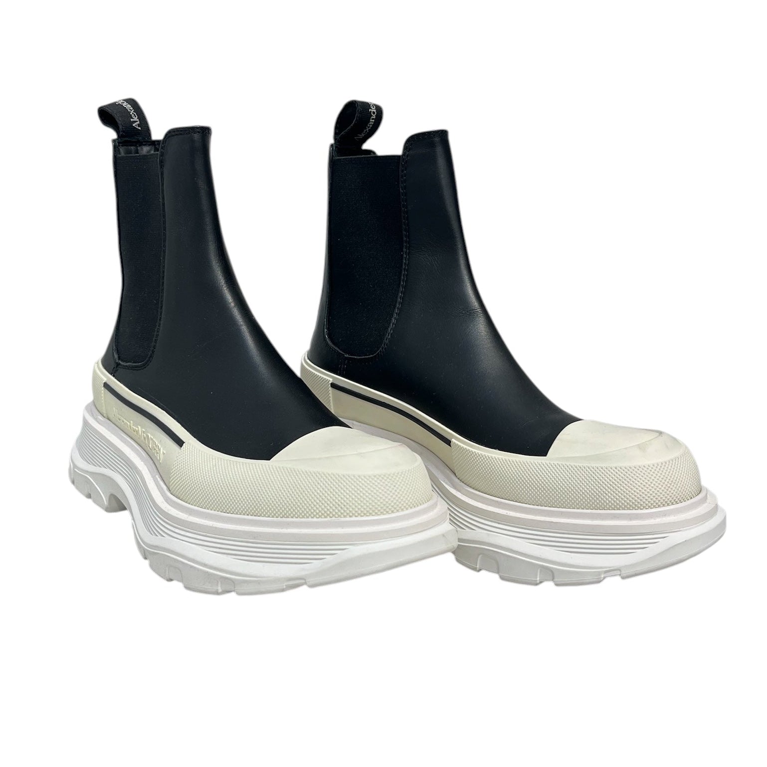 Alexander McQueen/Boots/EU 35.5/Leather/BLK/hite sole platform chelsea view 1