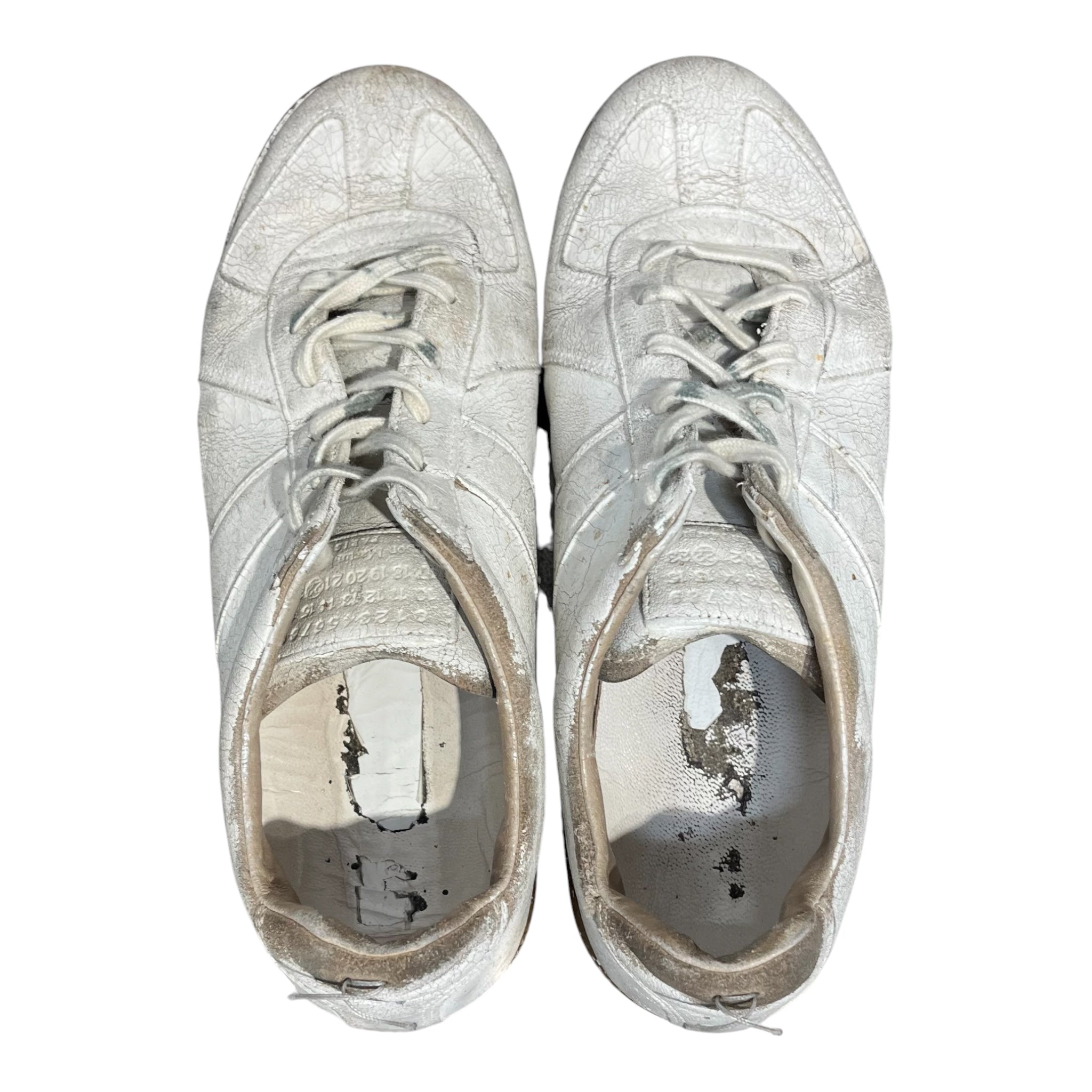 Maison Margiela/Low-Sneakers/EU 42/Leather/WHT/REPLICA DISTRESS PAINT FINISH view 6