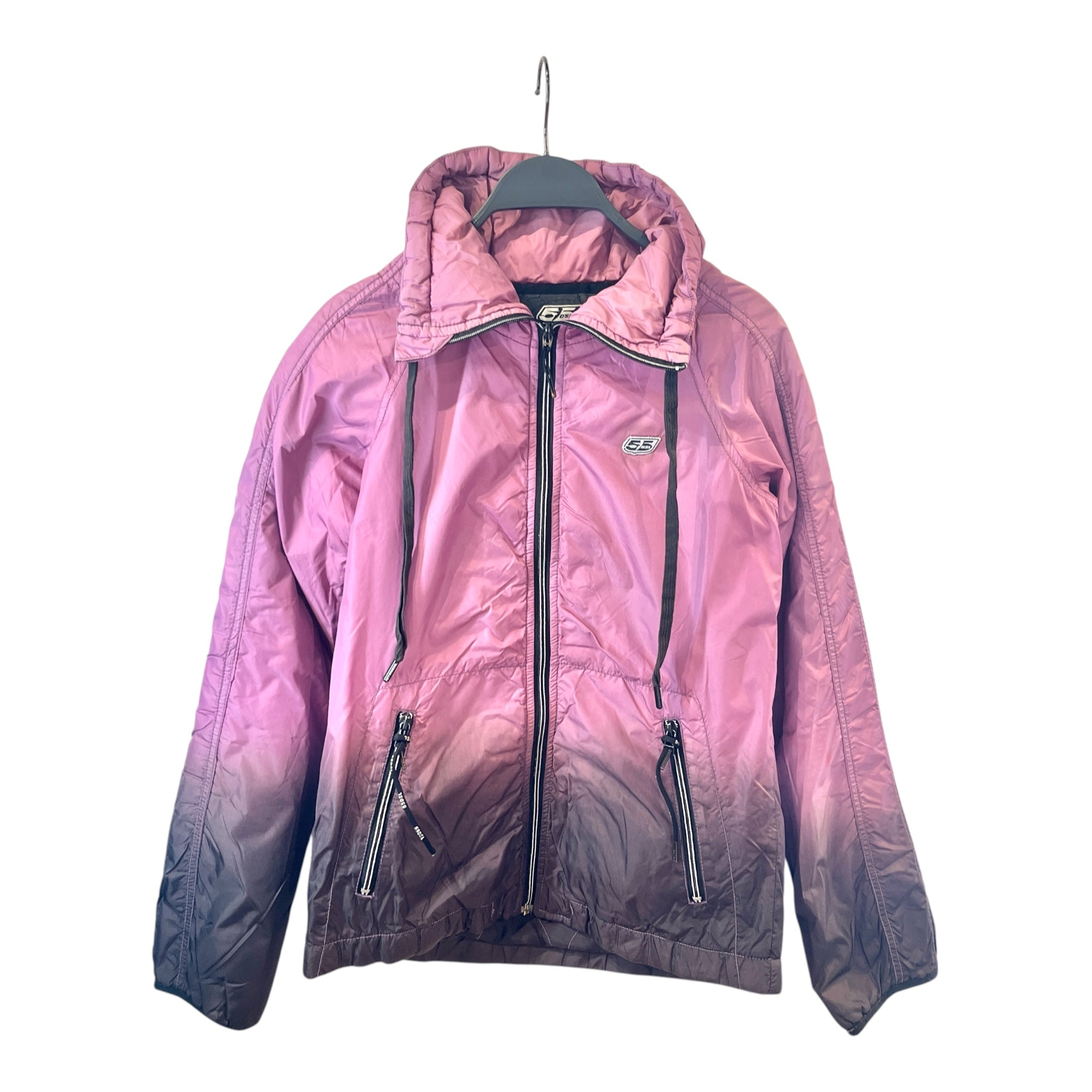 DIESEL/Puffer Jkt/S/Cotton/PNK/ombre, drawstring view 1