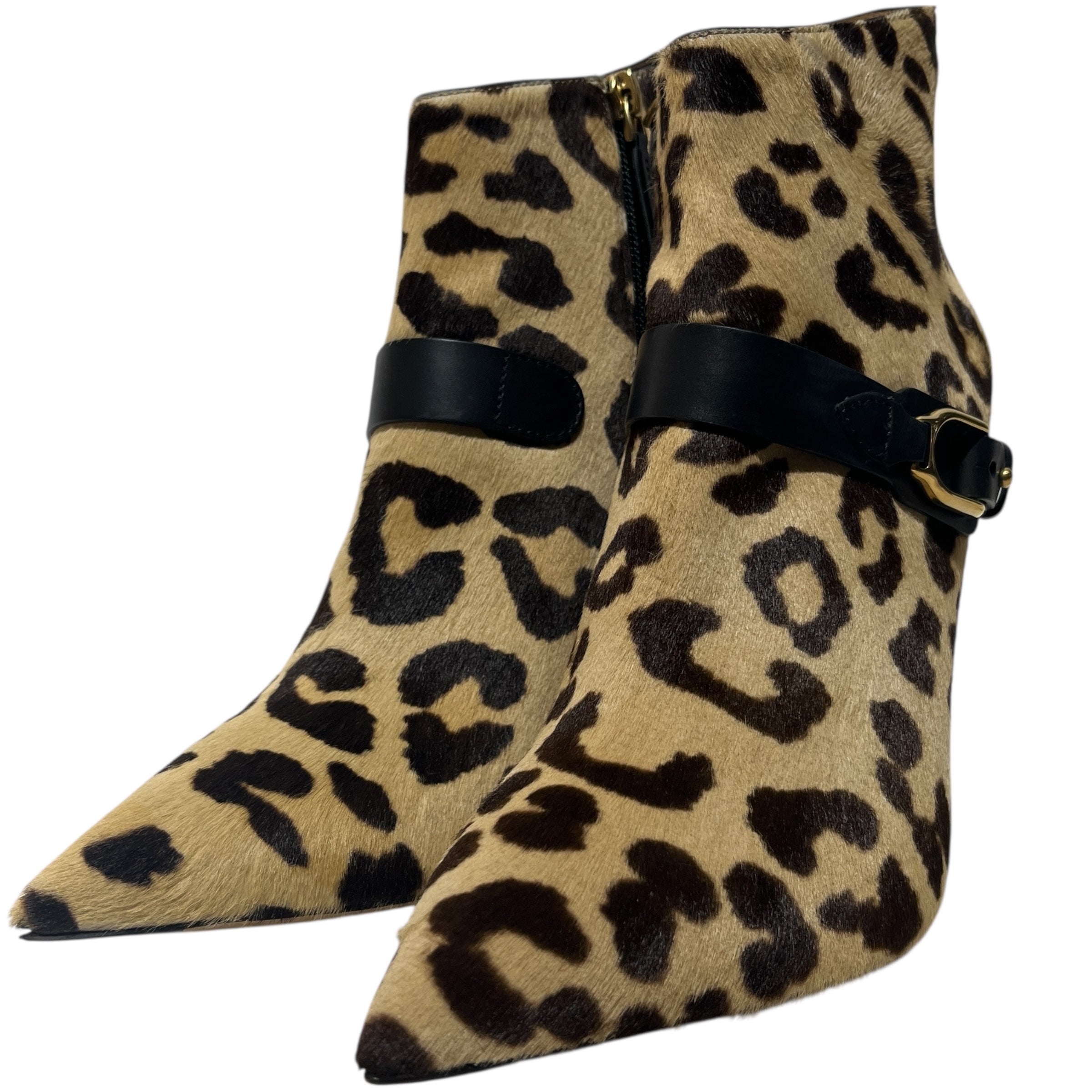 RALPH LAUREN PURPLE LABEL/Booties/EU 41/Leopard/Fur/BEG/POINTED TOE HEELS view 1