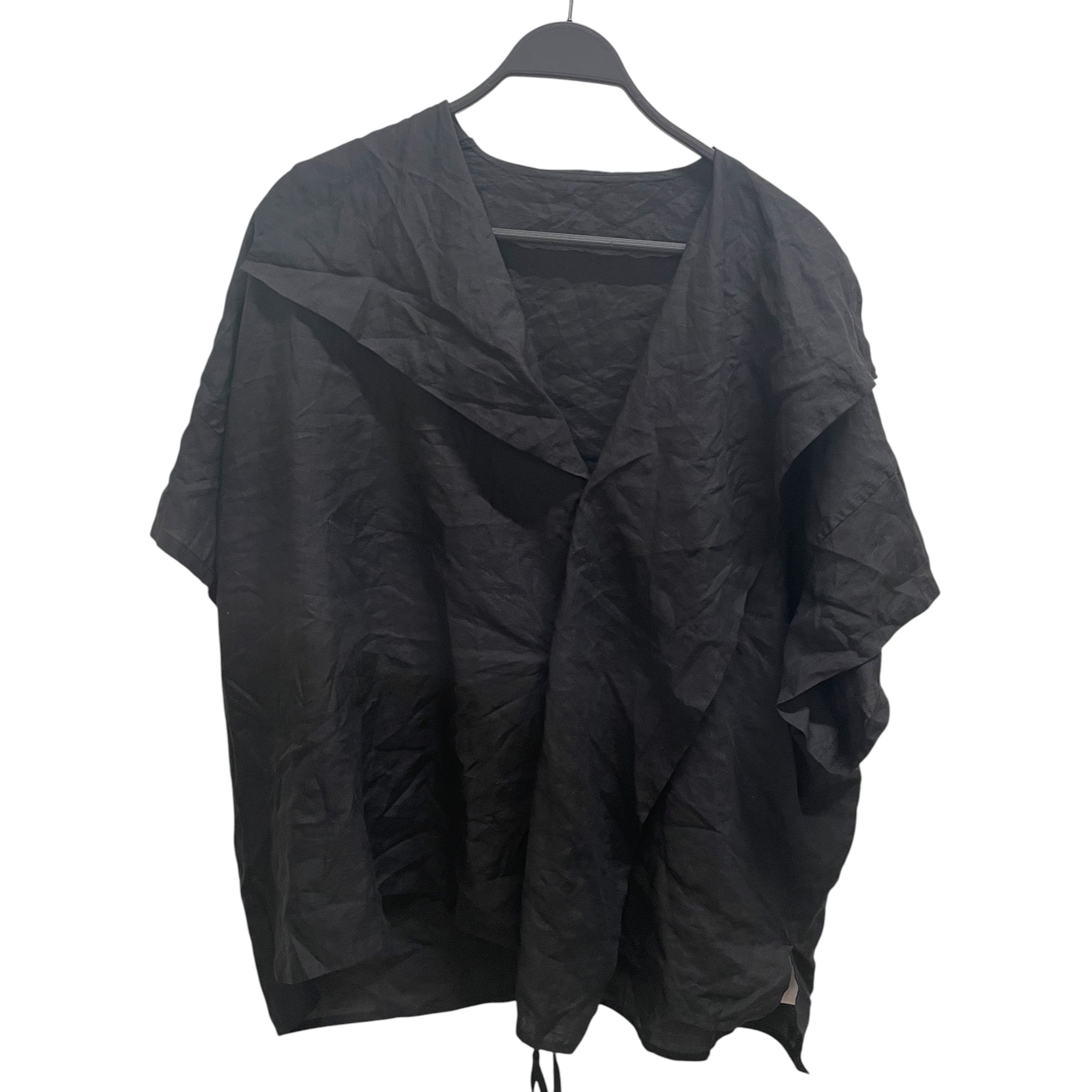 Y's/SS Blouse/2/Cotton/BLK/WIDE NECK view 1