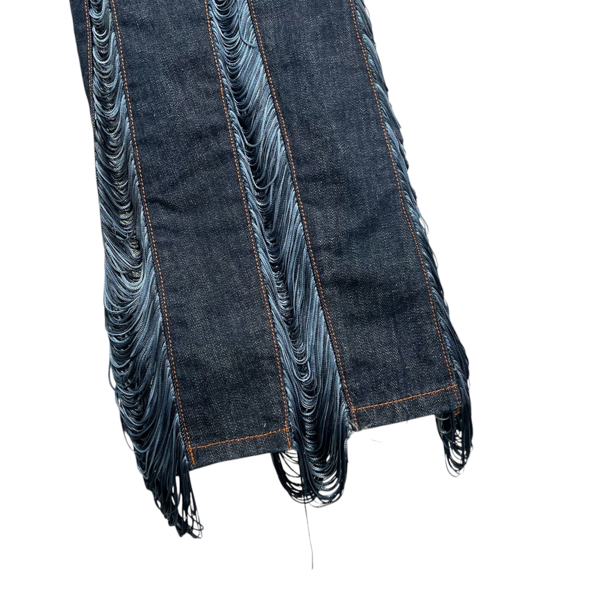 Jean Paul Gaultier/Wide Leg Pants/28/Cotton/IDG/tlared with stringfs on legs view 3