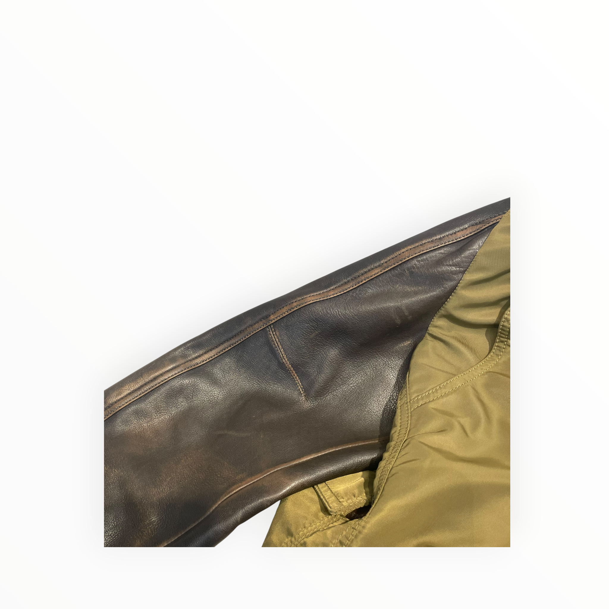 BURBERRY BRIT/Leather Jkt/M/Leather/GRN/OLIVE LEATHER BOMBER view 11