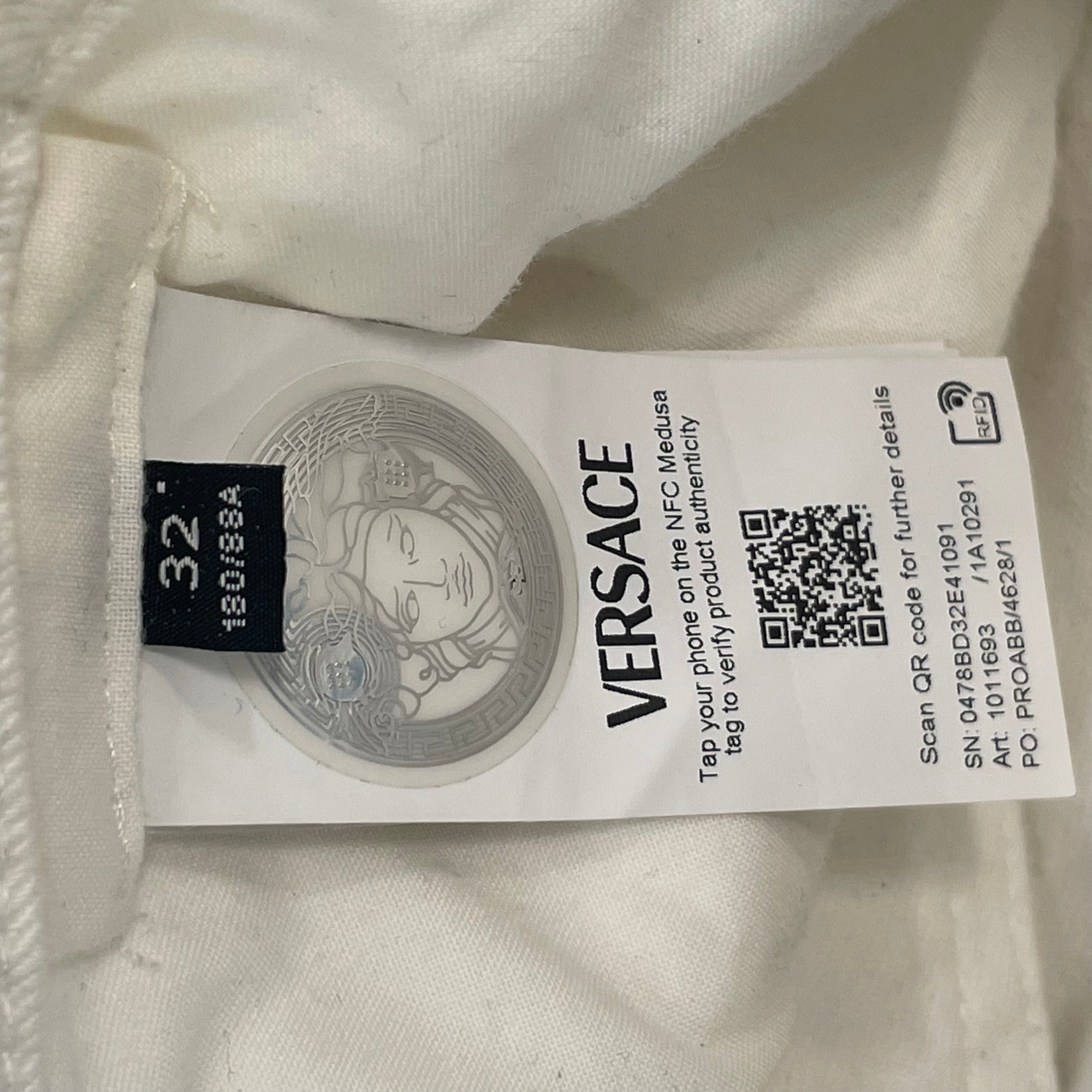 VERSACE/Slacks/32/Denim/WHT/versace denim white view 5